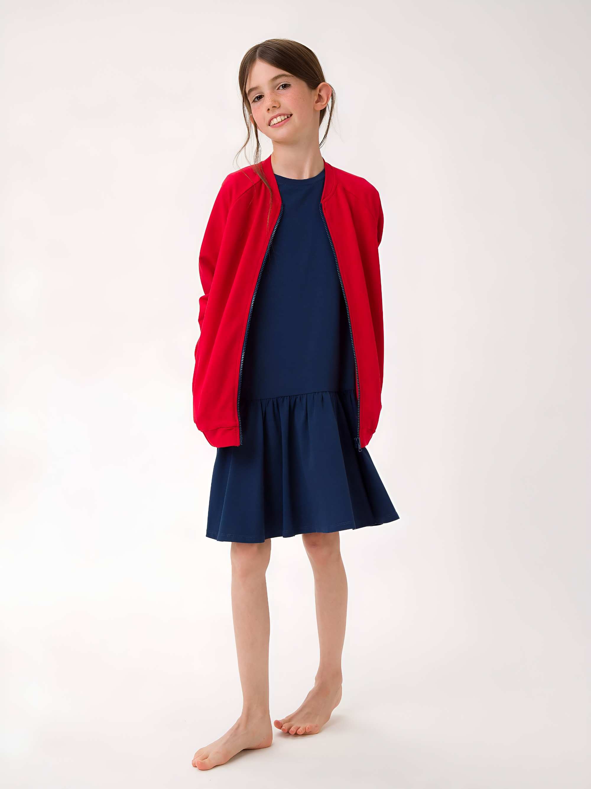 Czerwona bluza na zamek Junior
