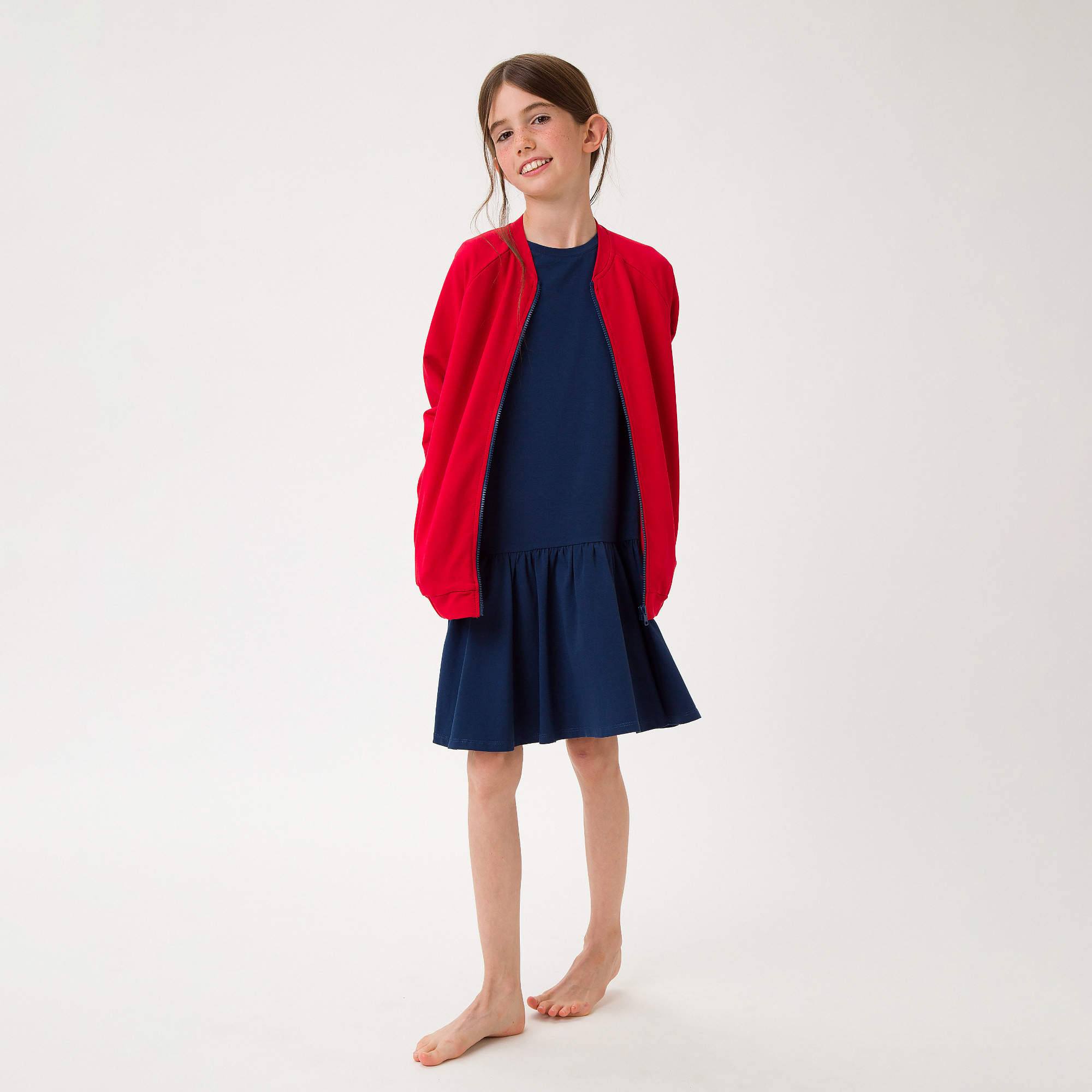 Czerwona bluza na zamek Junior