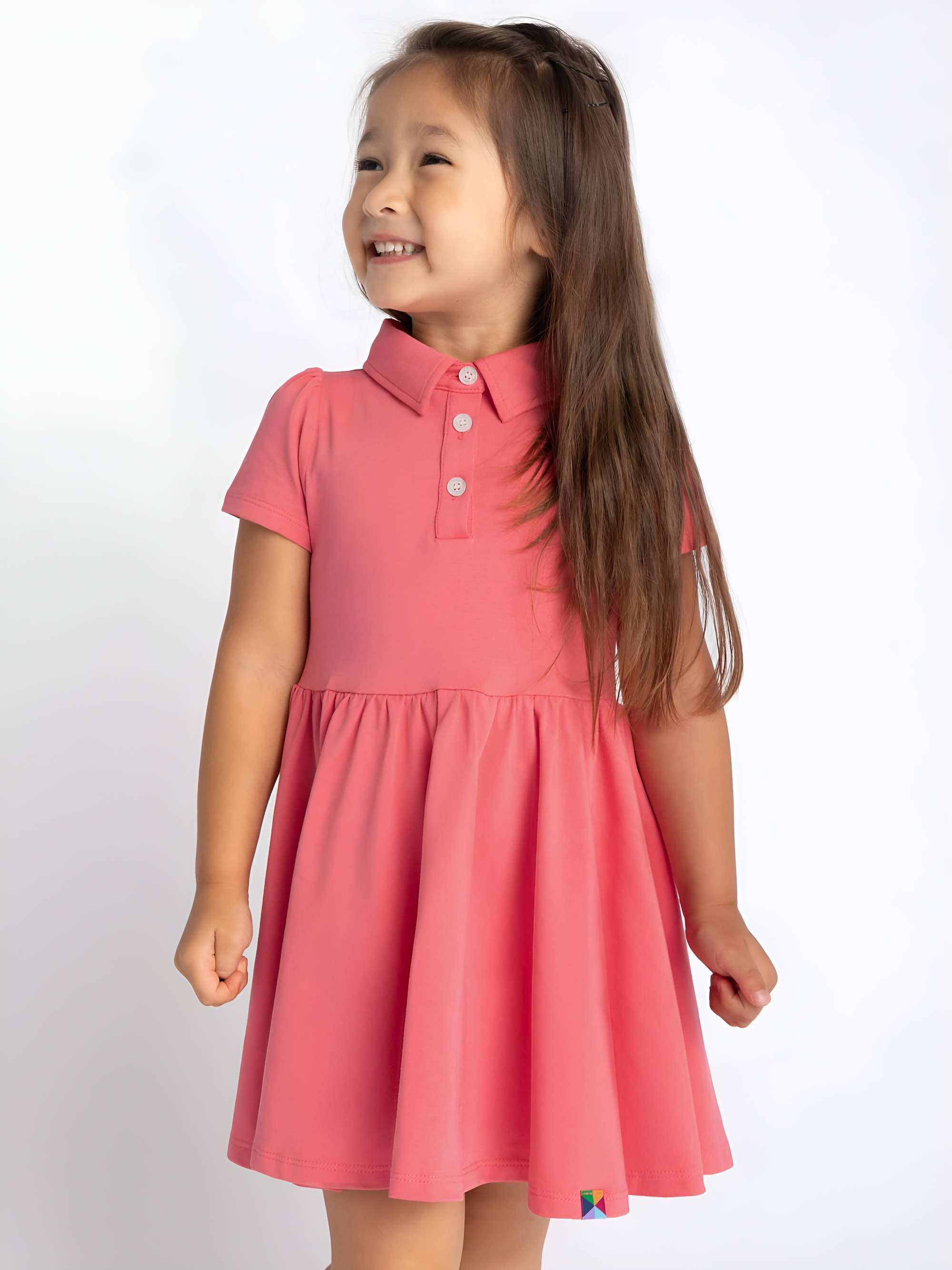 Koralowa sukienka polo