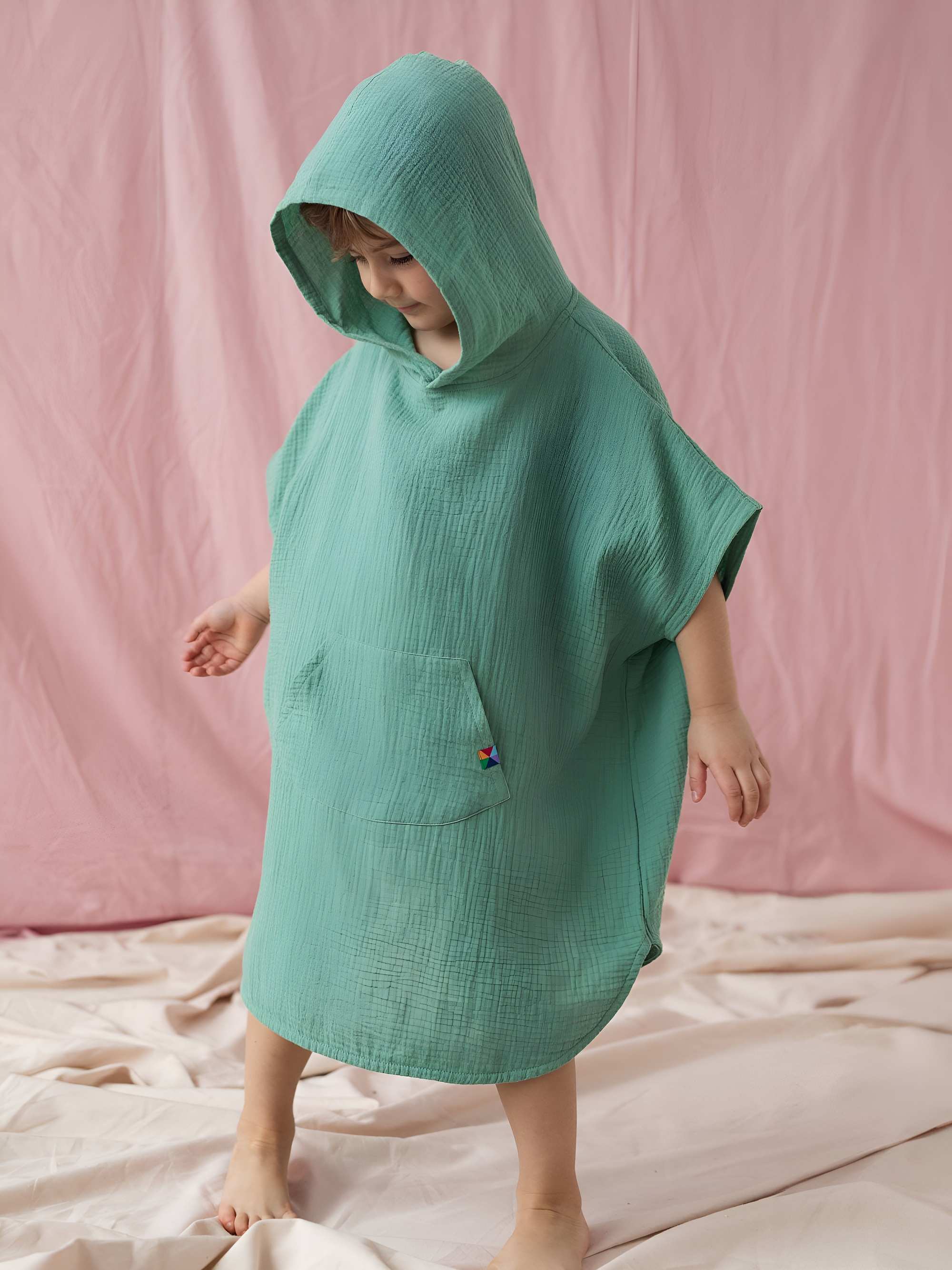 Celadon muslin poncho