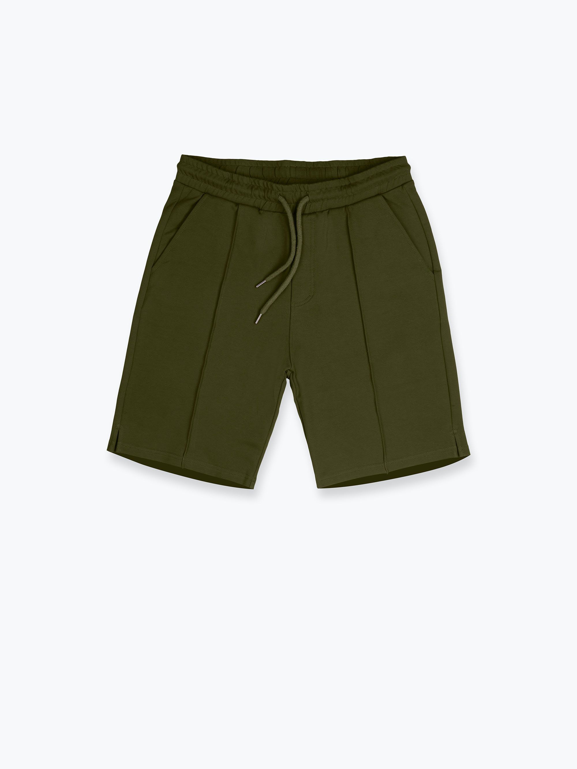 Khaki krótkie spodenki z kantami męskie