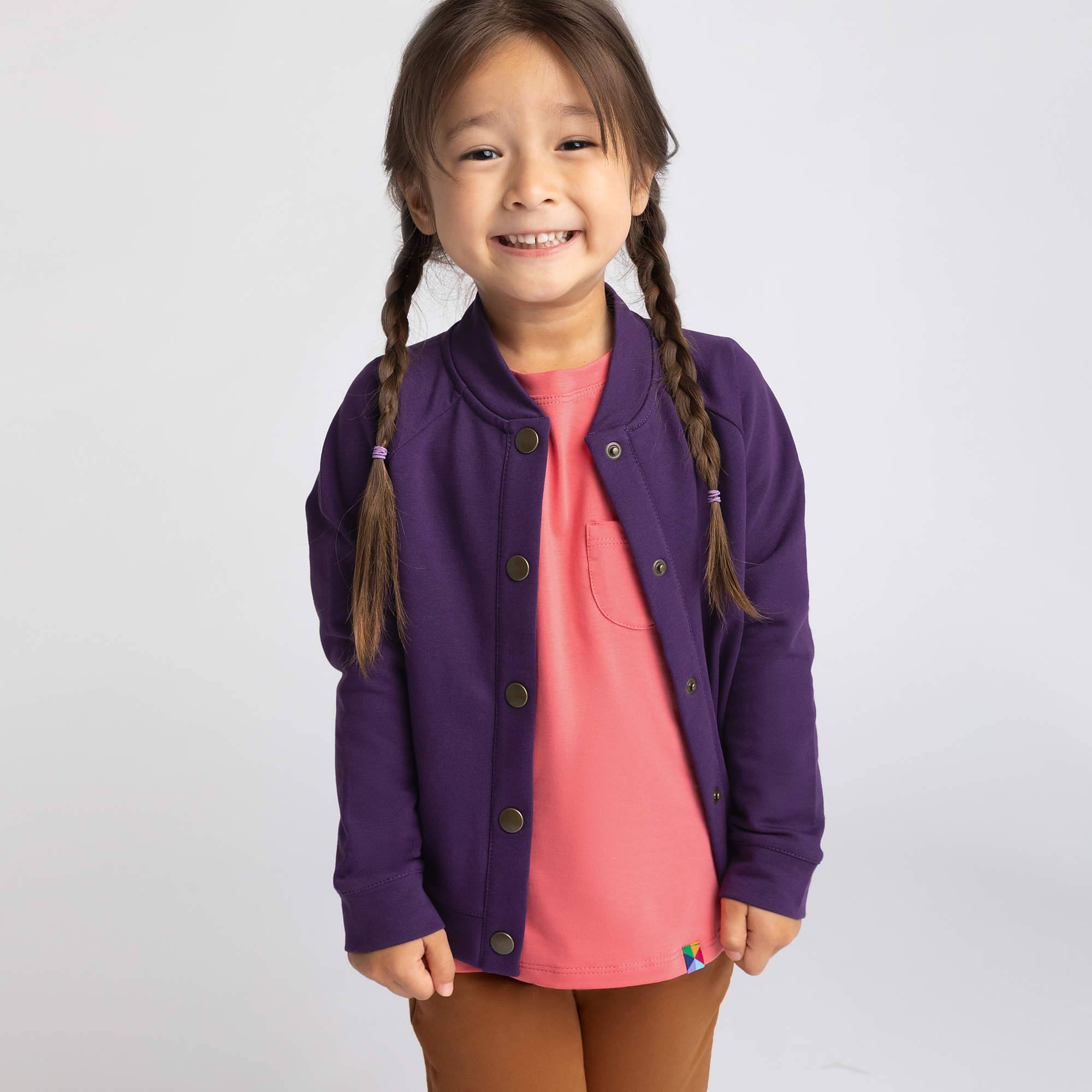 Fioletowa bluza bomber