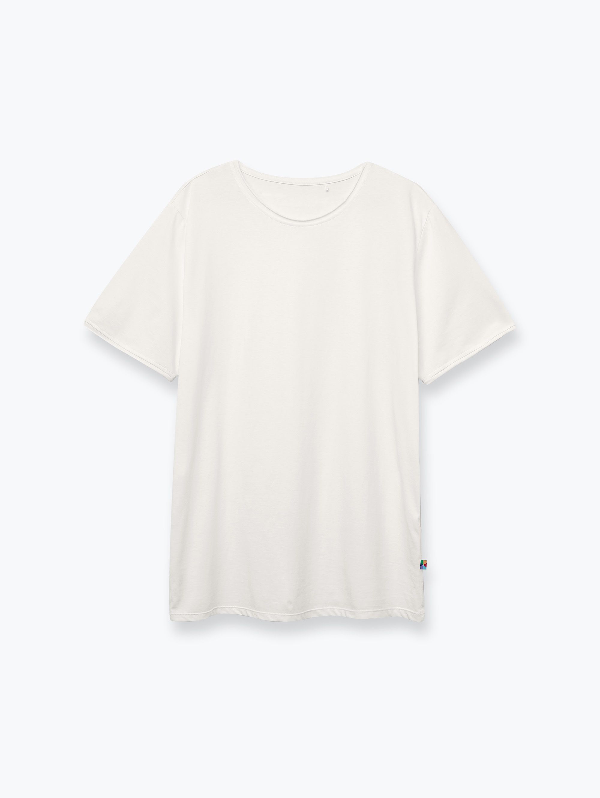 Śmietankowy t-shirt z cienkiej dzianiny męski