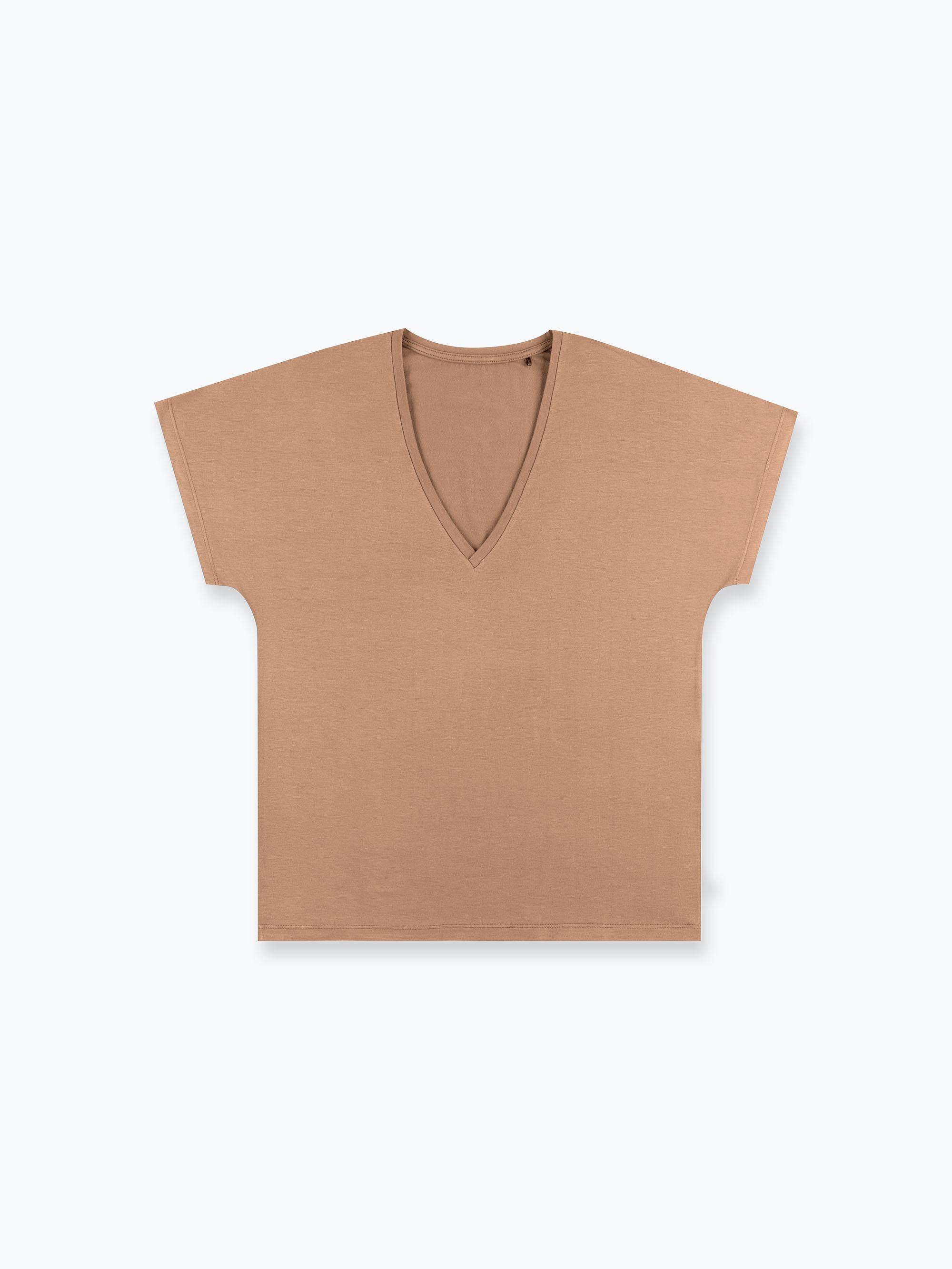 Walnut brown short sleeve pajama top Women