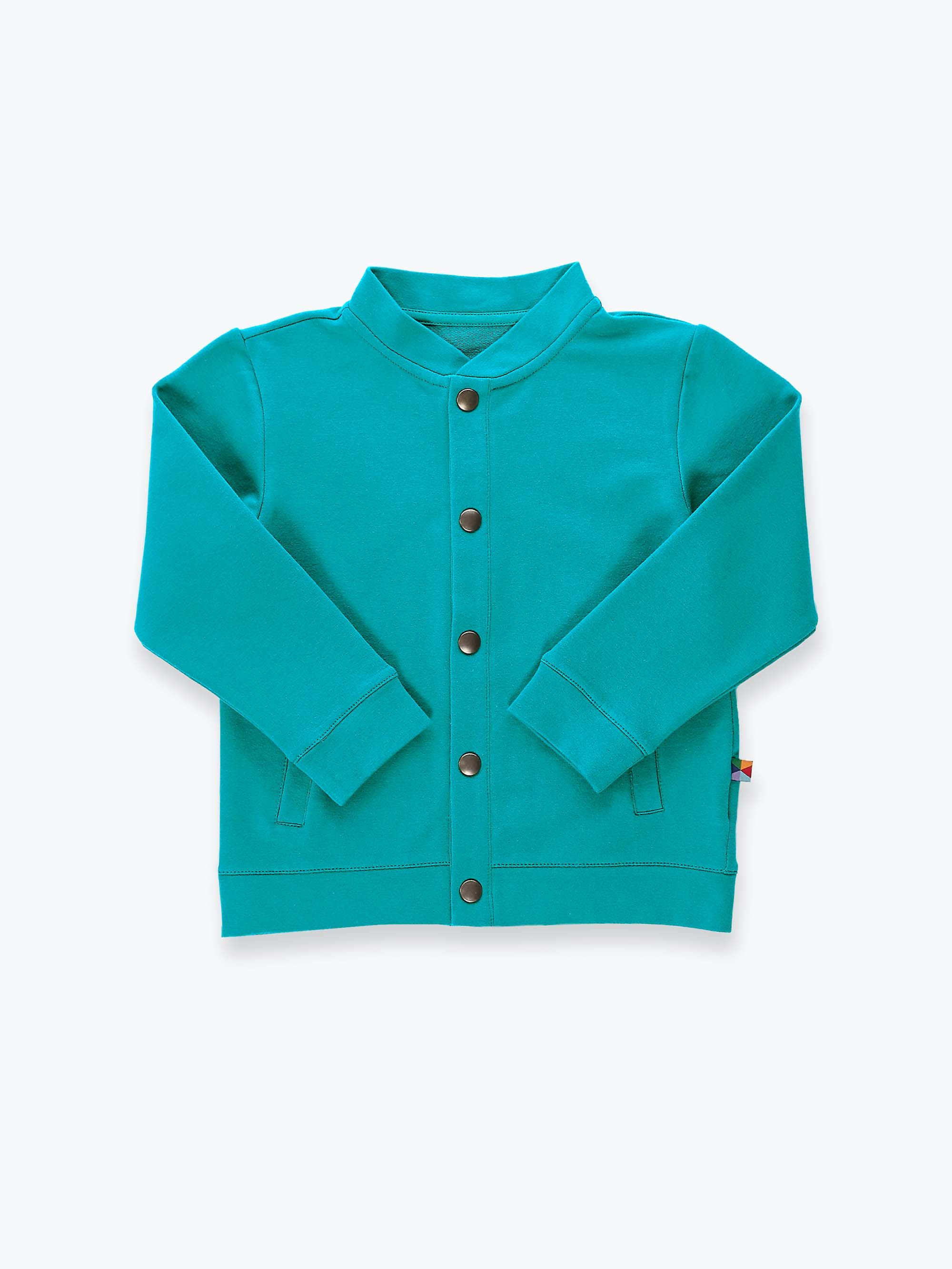 Turkusowa bluza bomber z kieszeniami