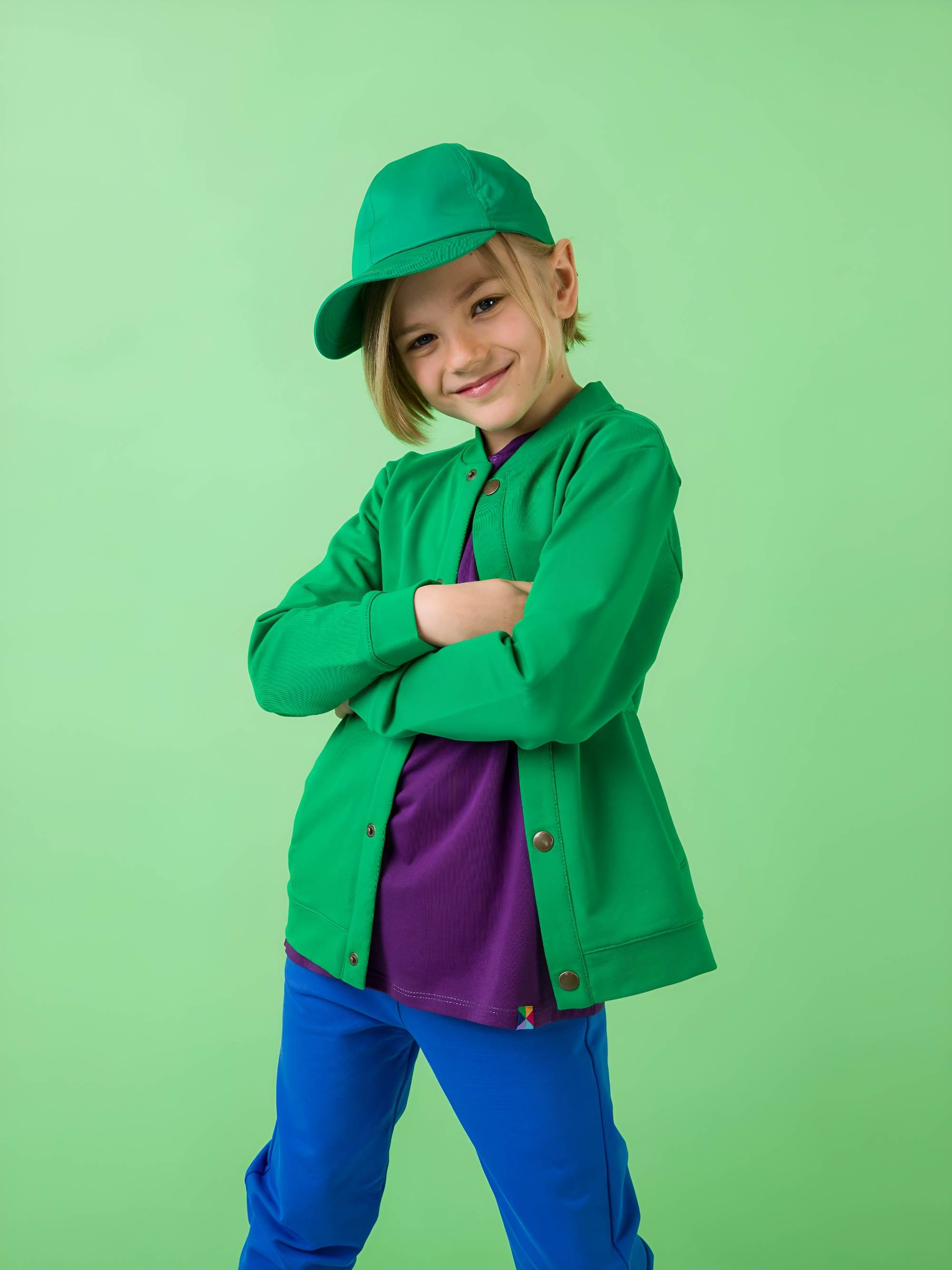 Zielona bluza bomber z kieszeniami