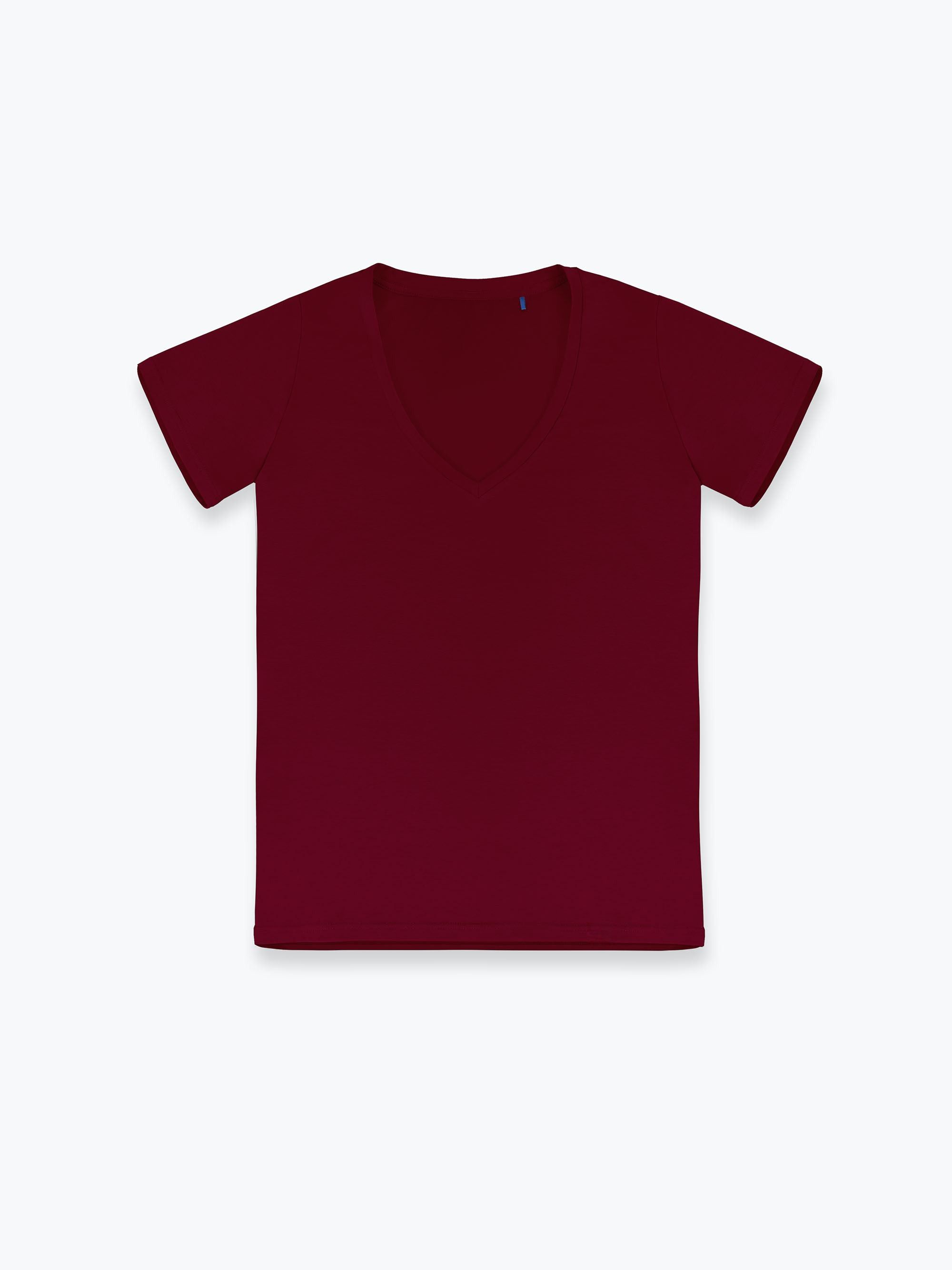 Bordowy T-shirt damski