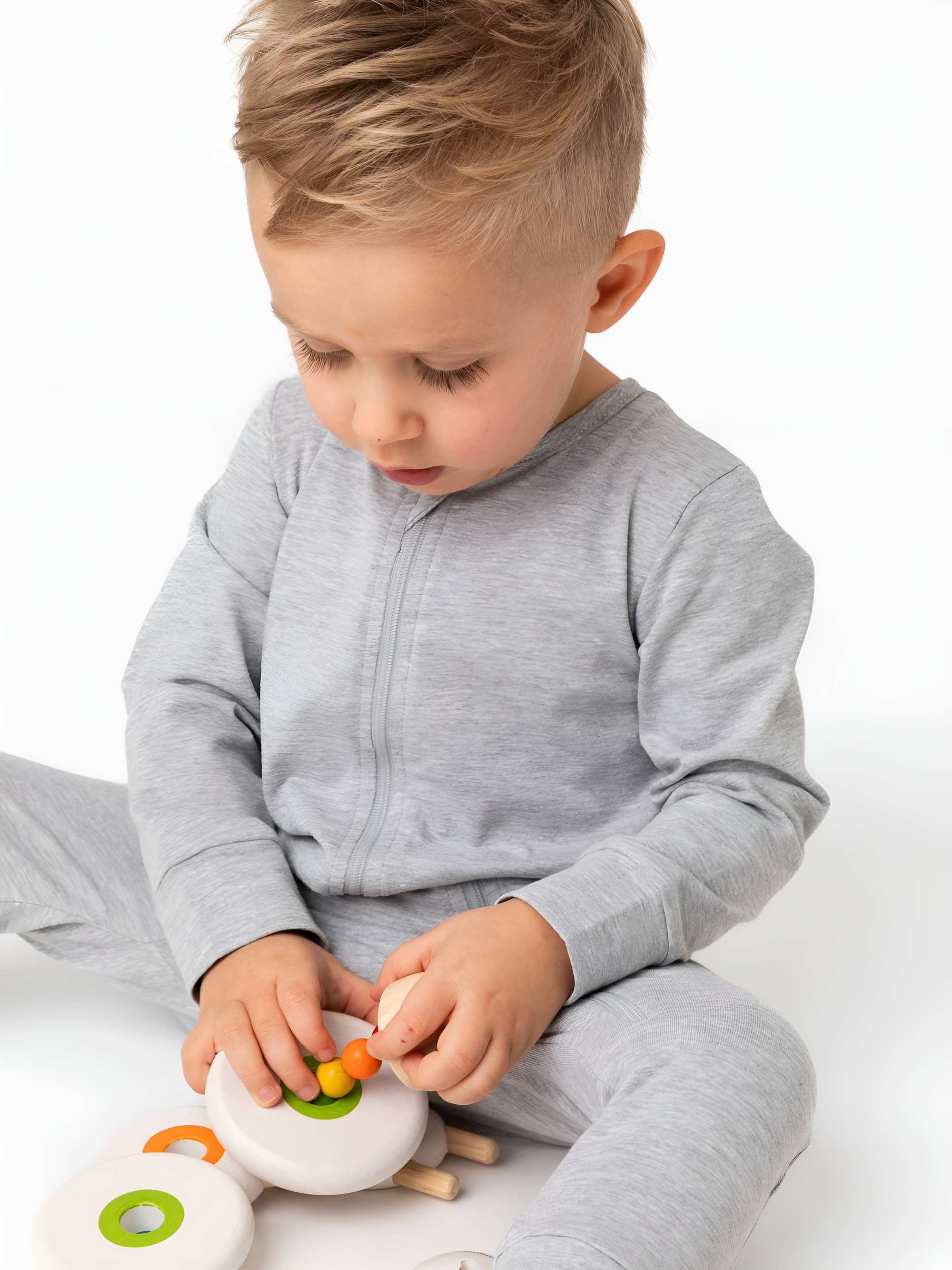 Grey melange romper suit