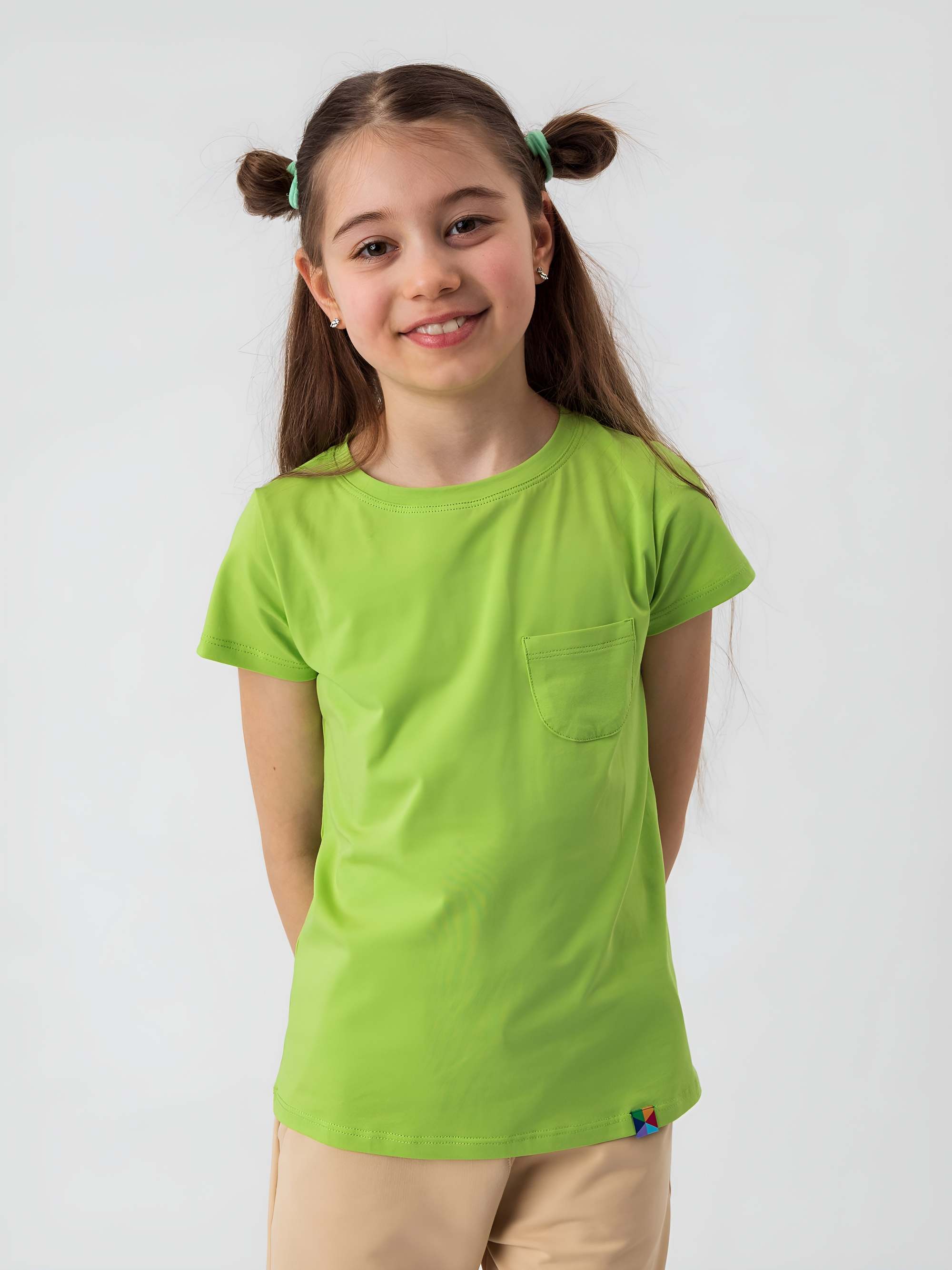 Limonkowy T-shirt z kieszonką