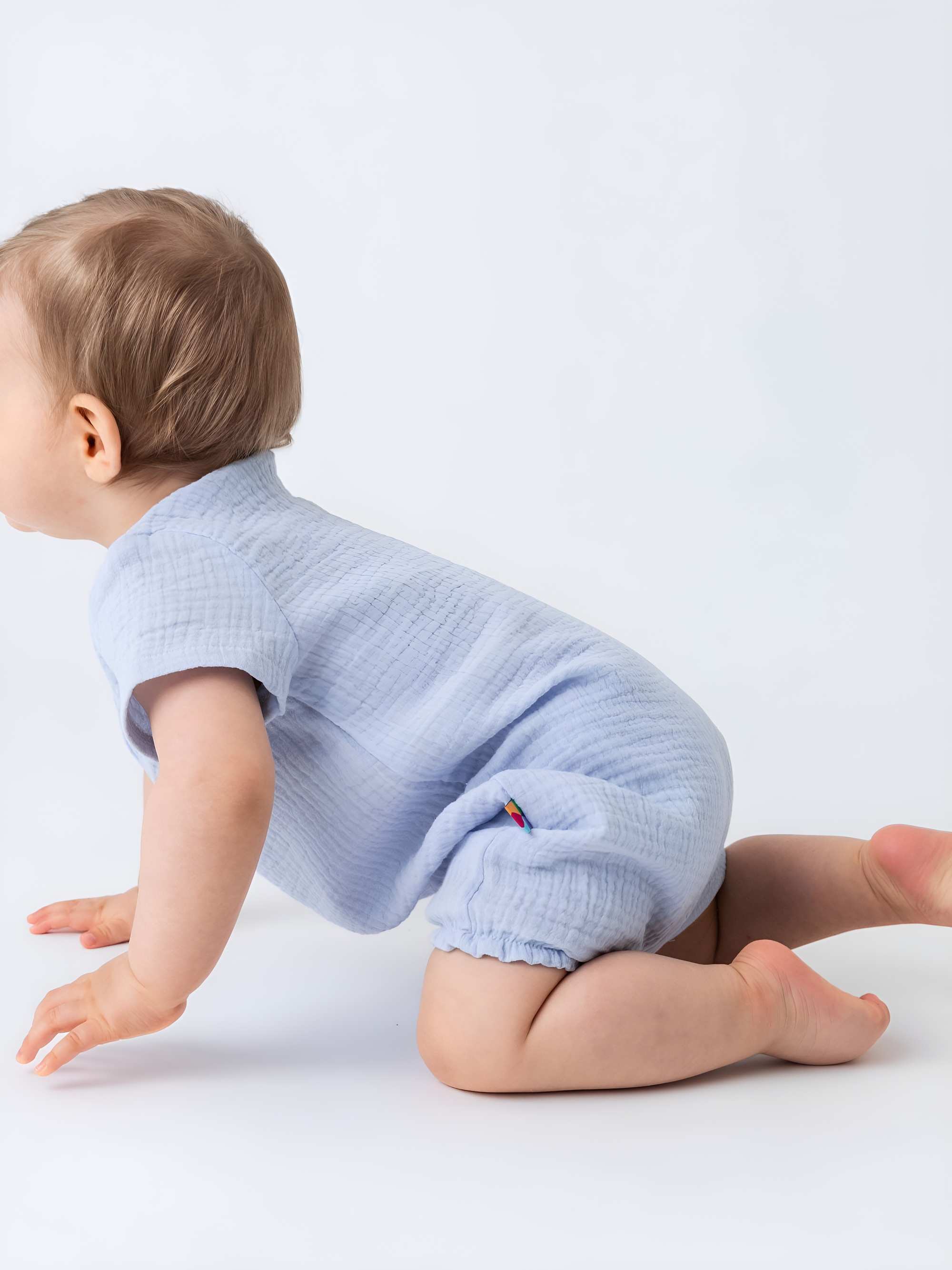Light blue muslin romper Baby