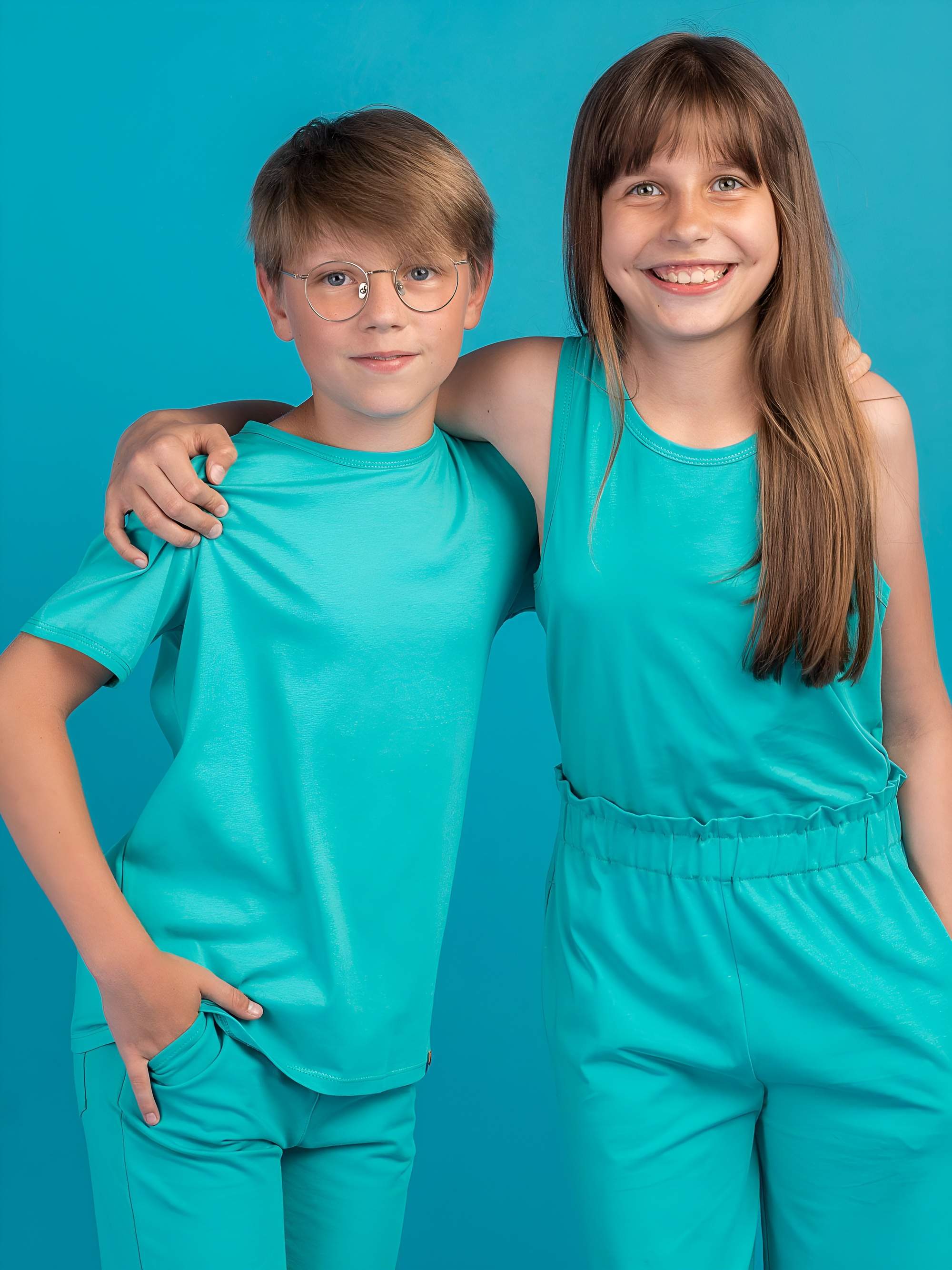 Turkusowa koszulka bokserka Junior