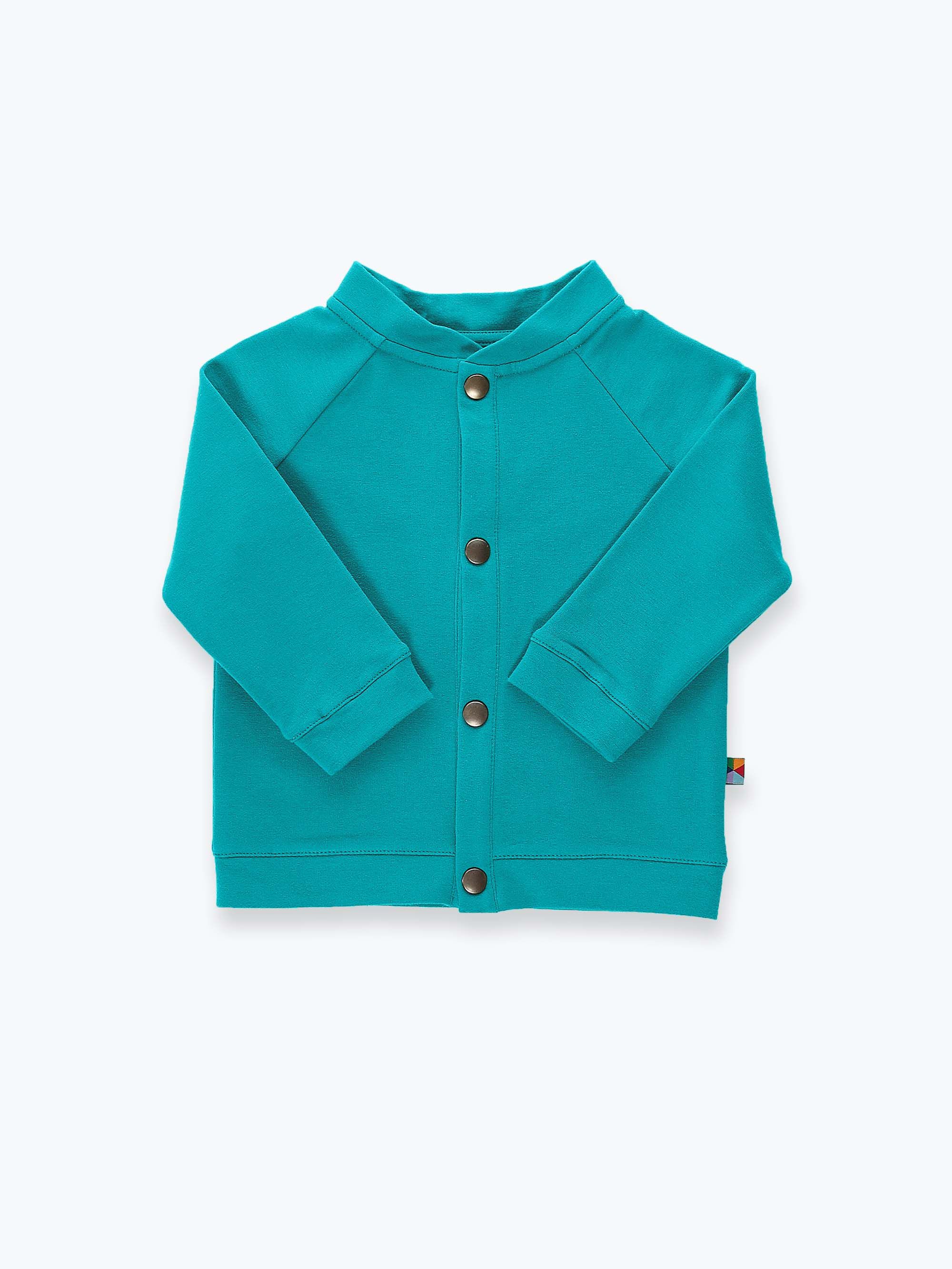Turquoise button-up bomber jacket Baby