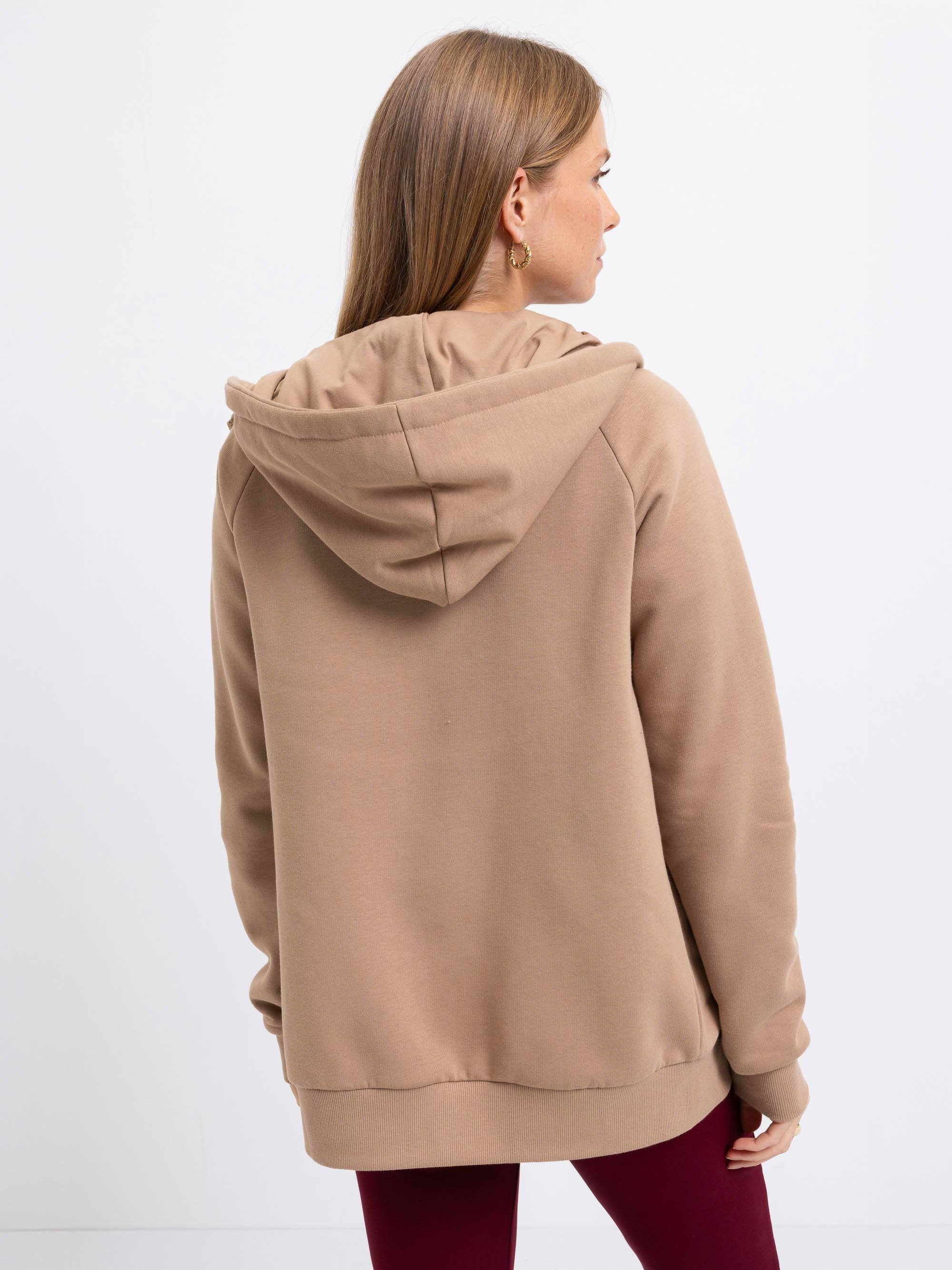 Mocha mousse bluza z kapturem damska