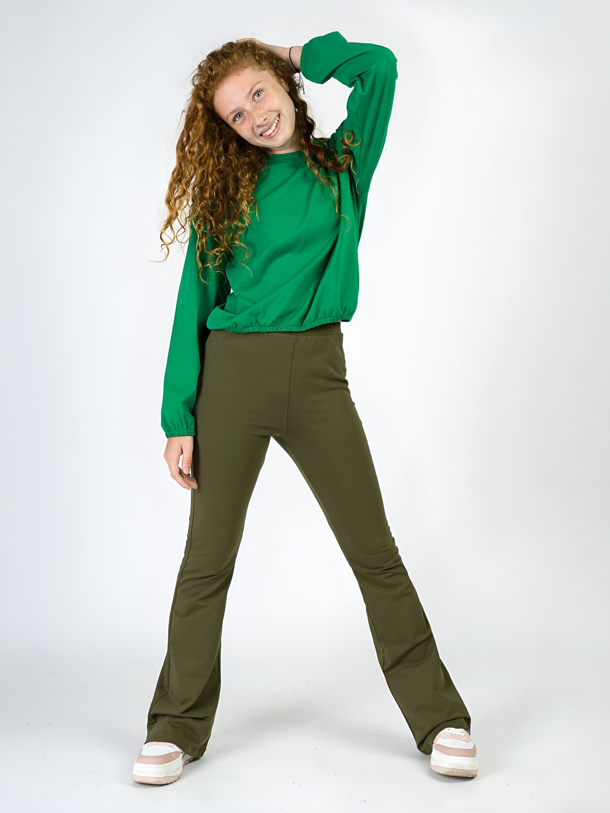 Khaki spodnie dzwony Junior