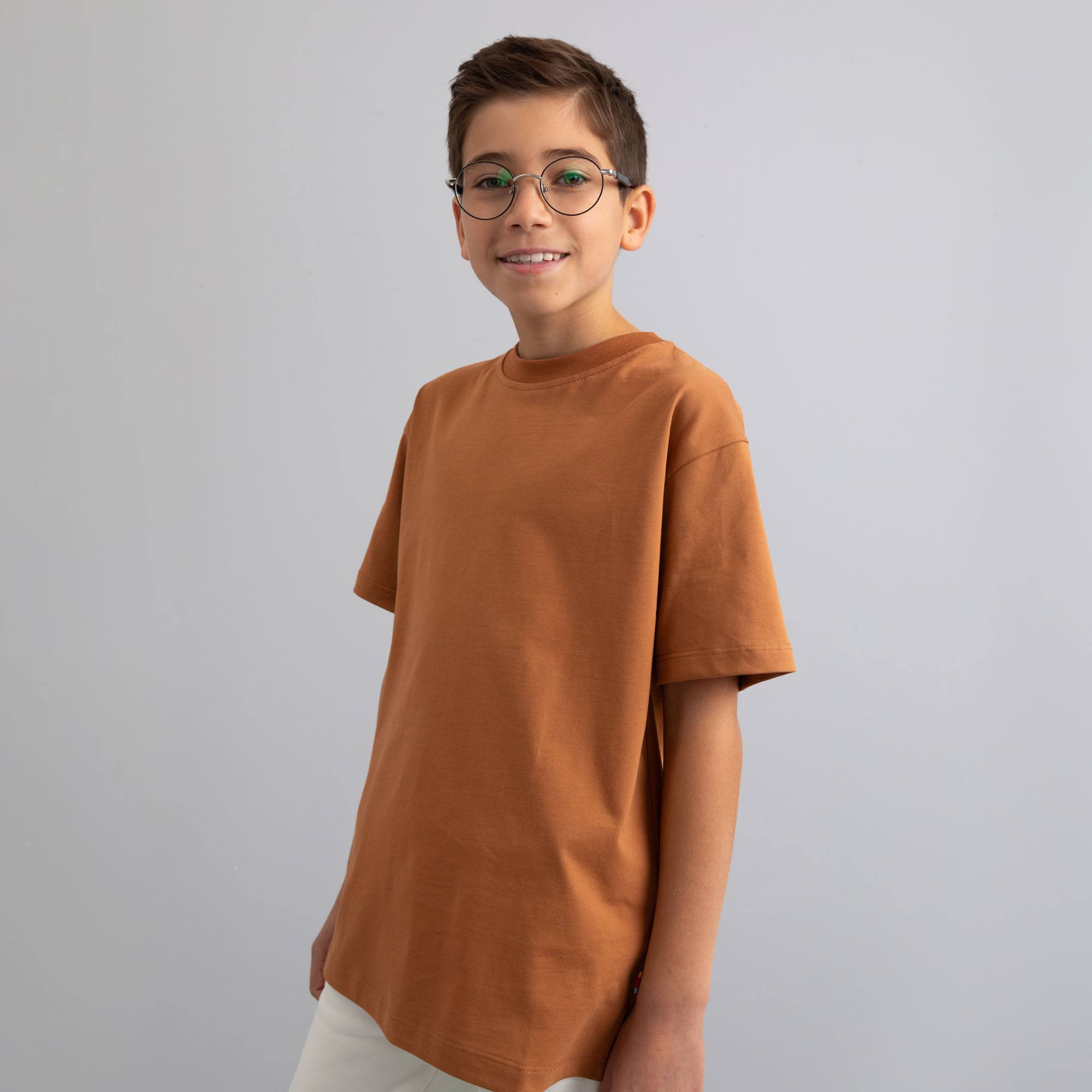 Karmelowy T-shirt oversize