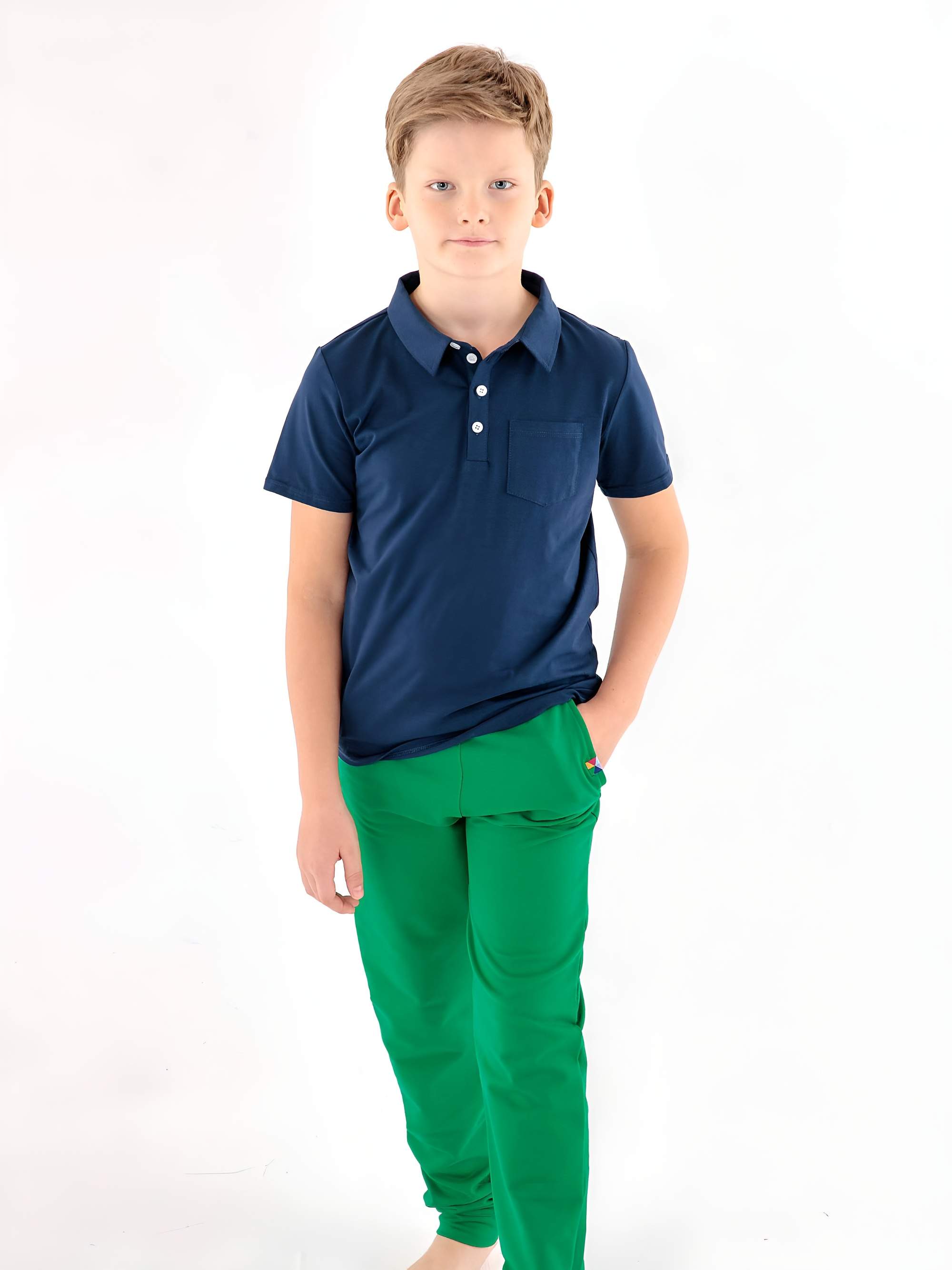Granatowa koszulka polo Junior