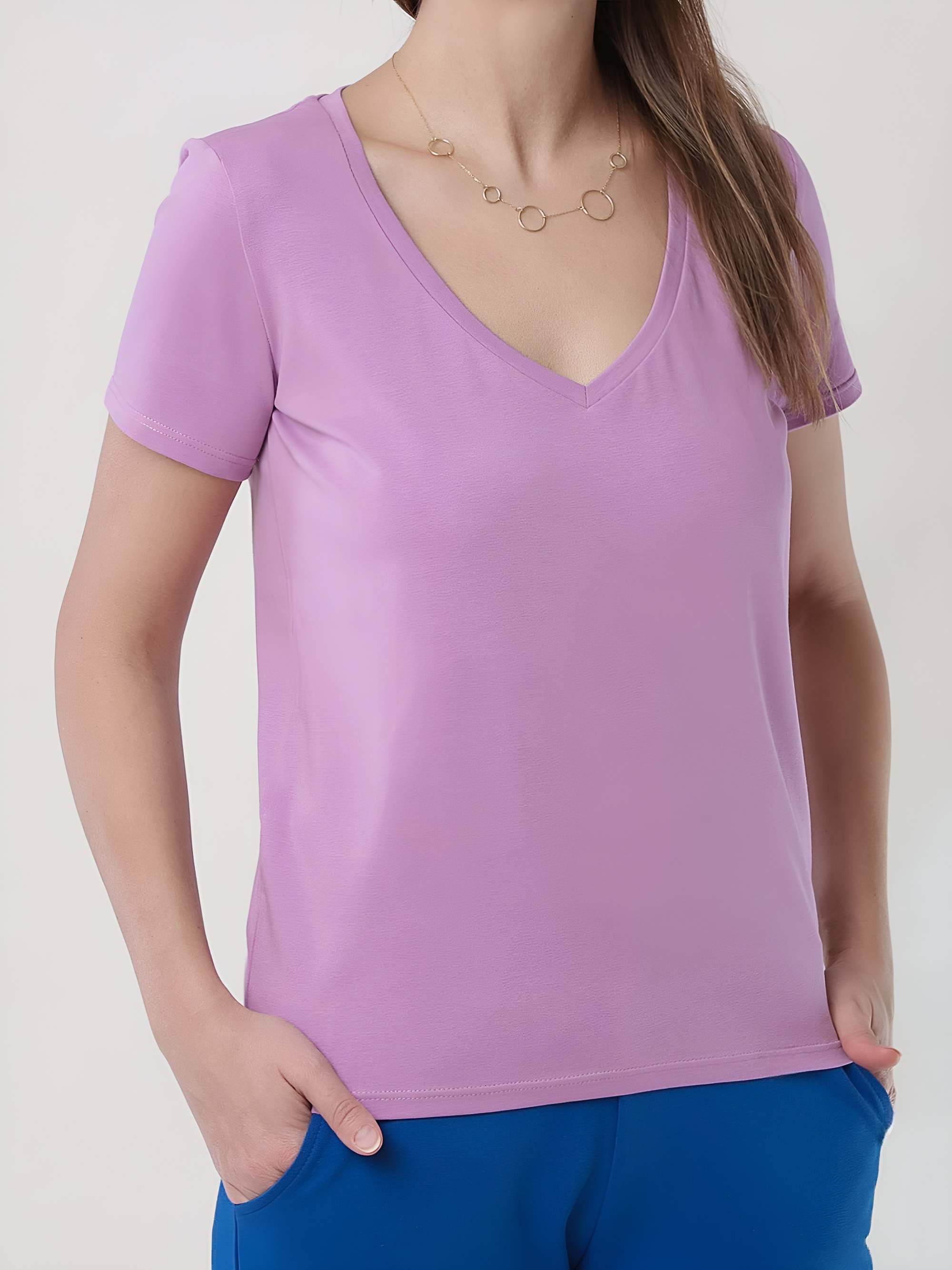 Jasnofioletowy T-shirt damski