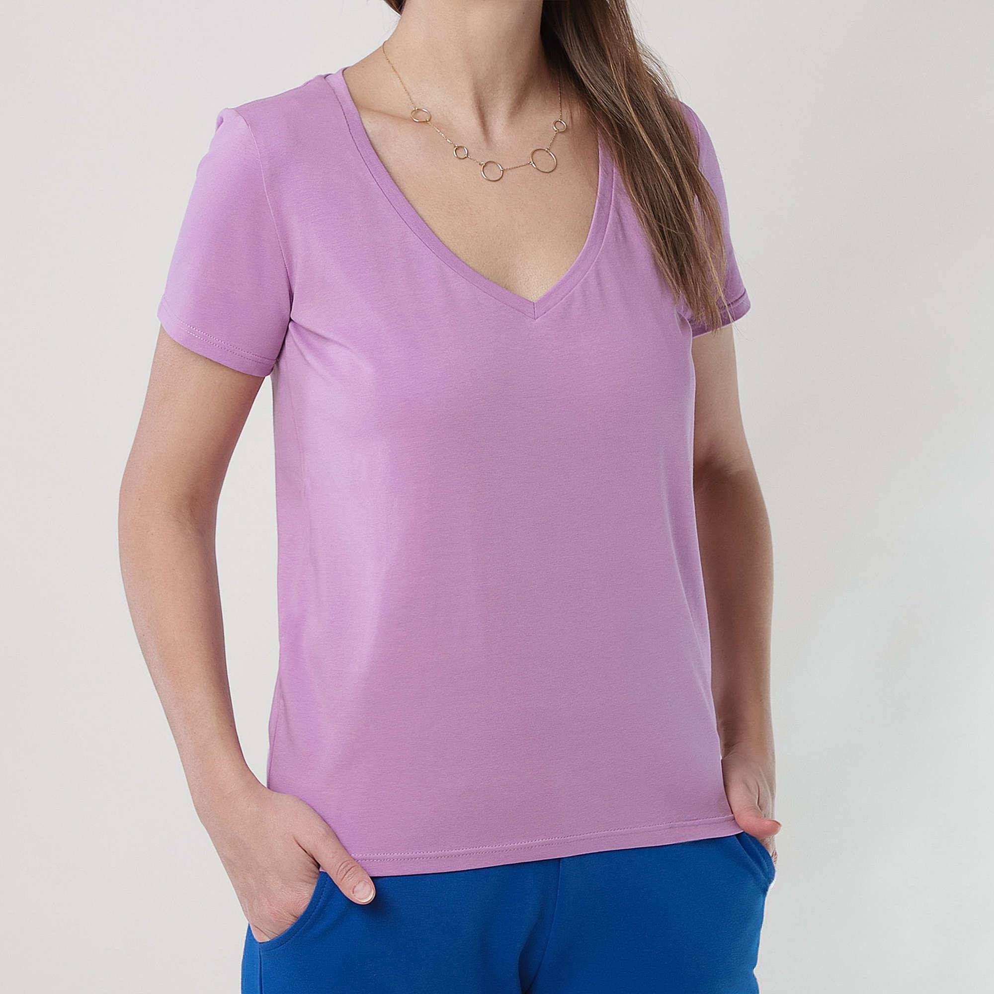 Jasnofioletowy T-shirt damski