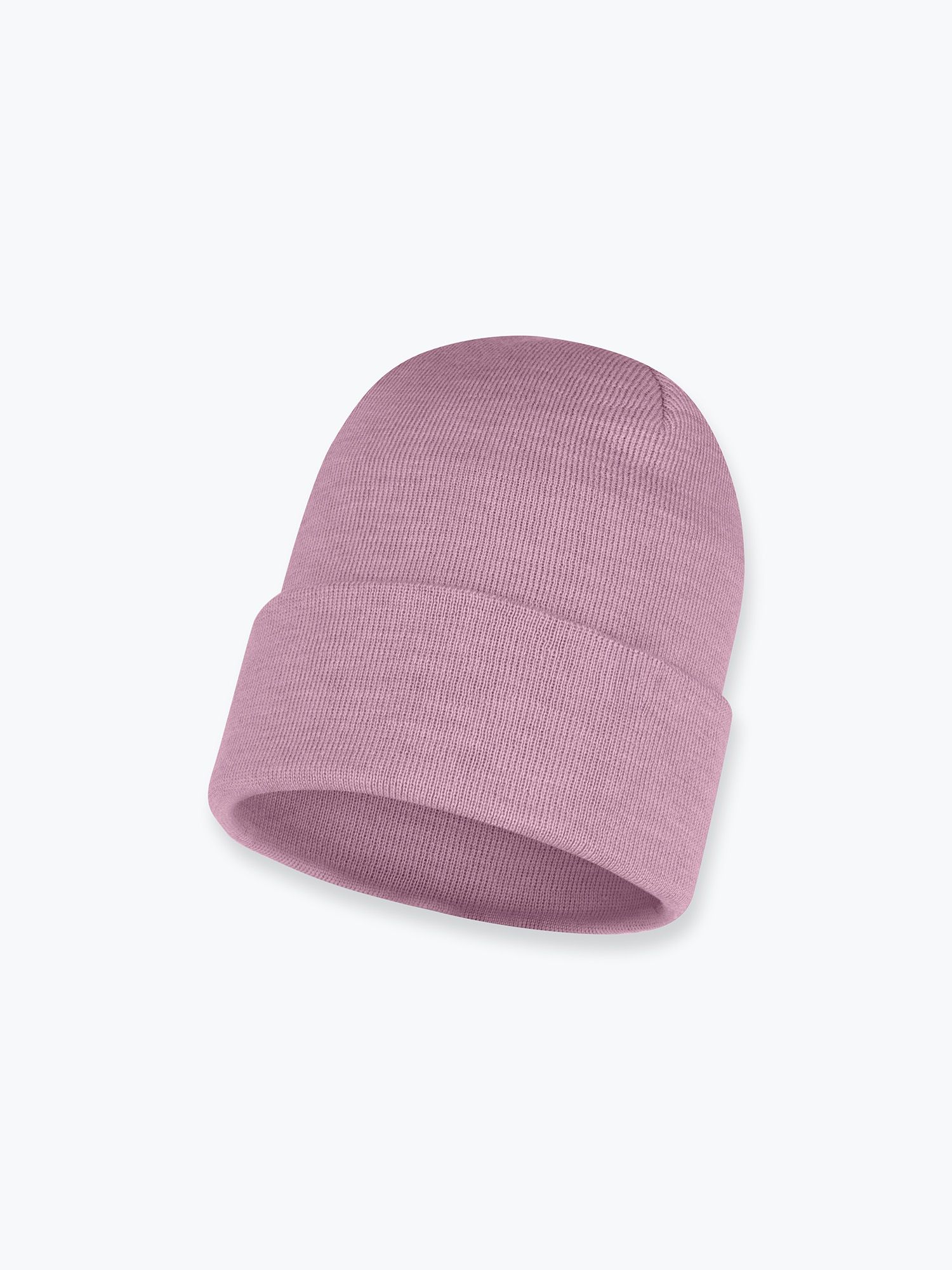 Dusty pink melange Fine knit merino wool beanie