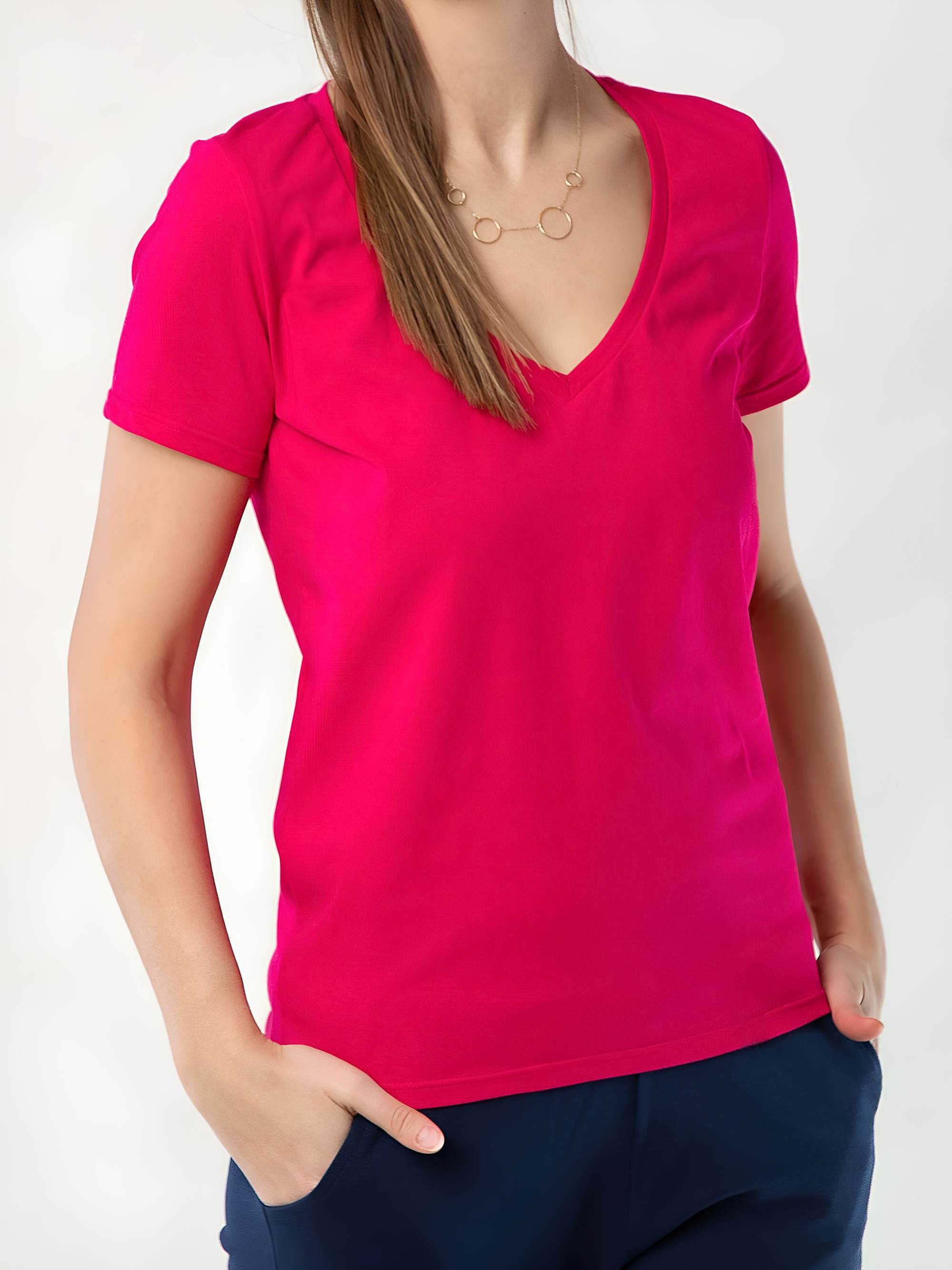 Różowy T-shirt damski