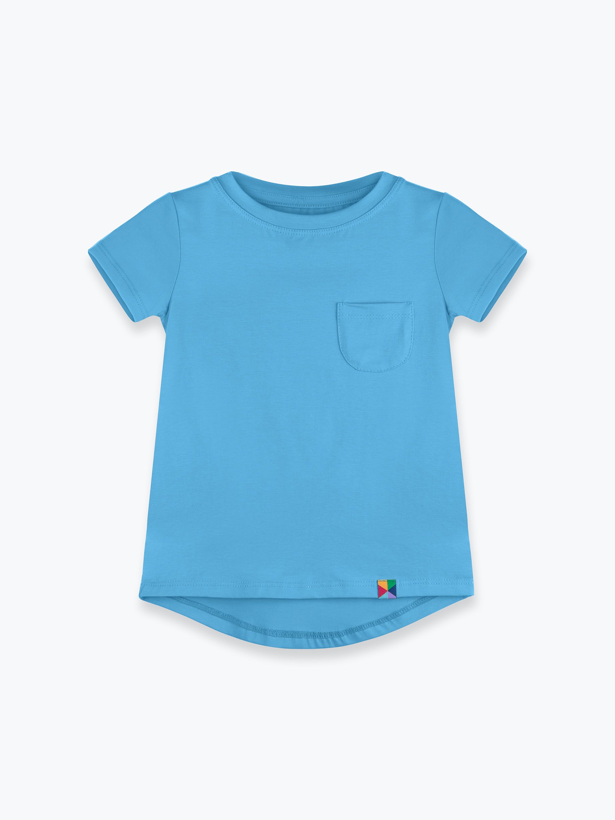 Pastelowoniebieski T-shirt z kieszonką Junior