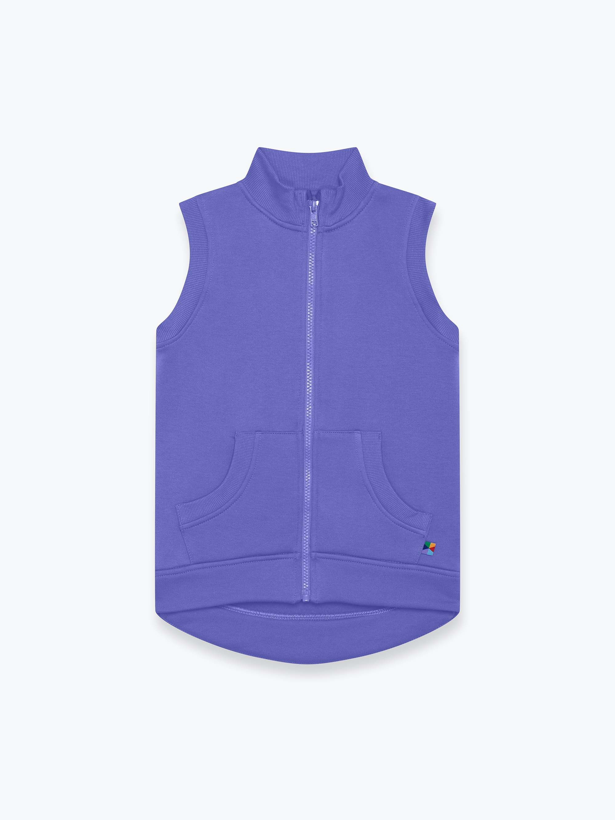 Barwinkowa kamizelka na zamek