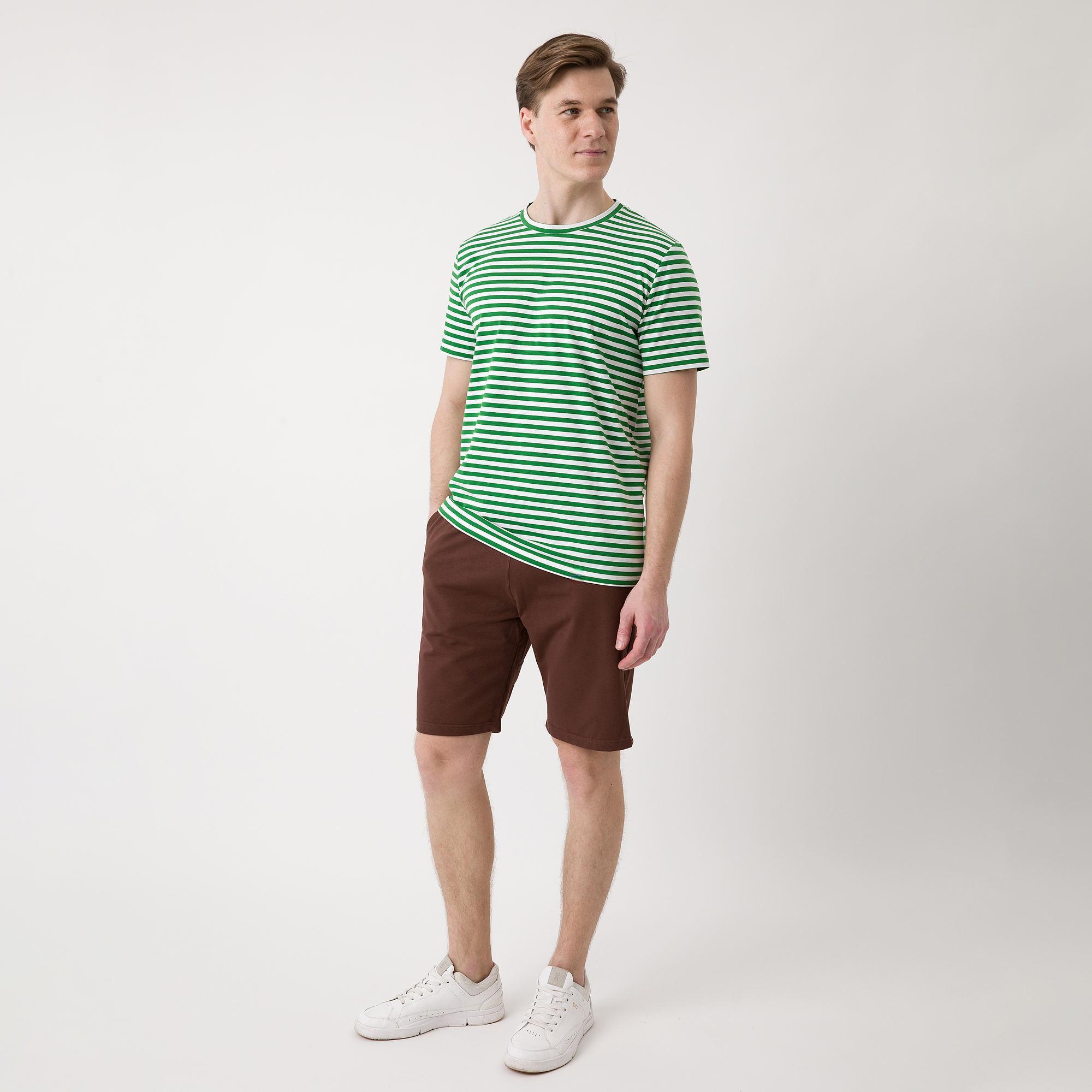 Zielony T-shirt męski w paski