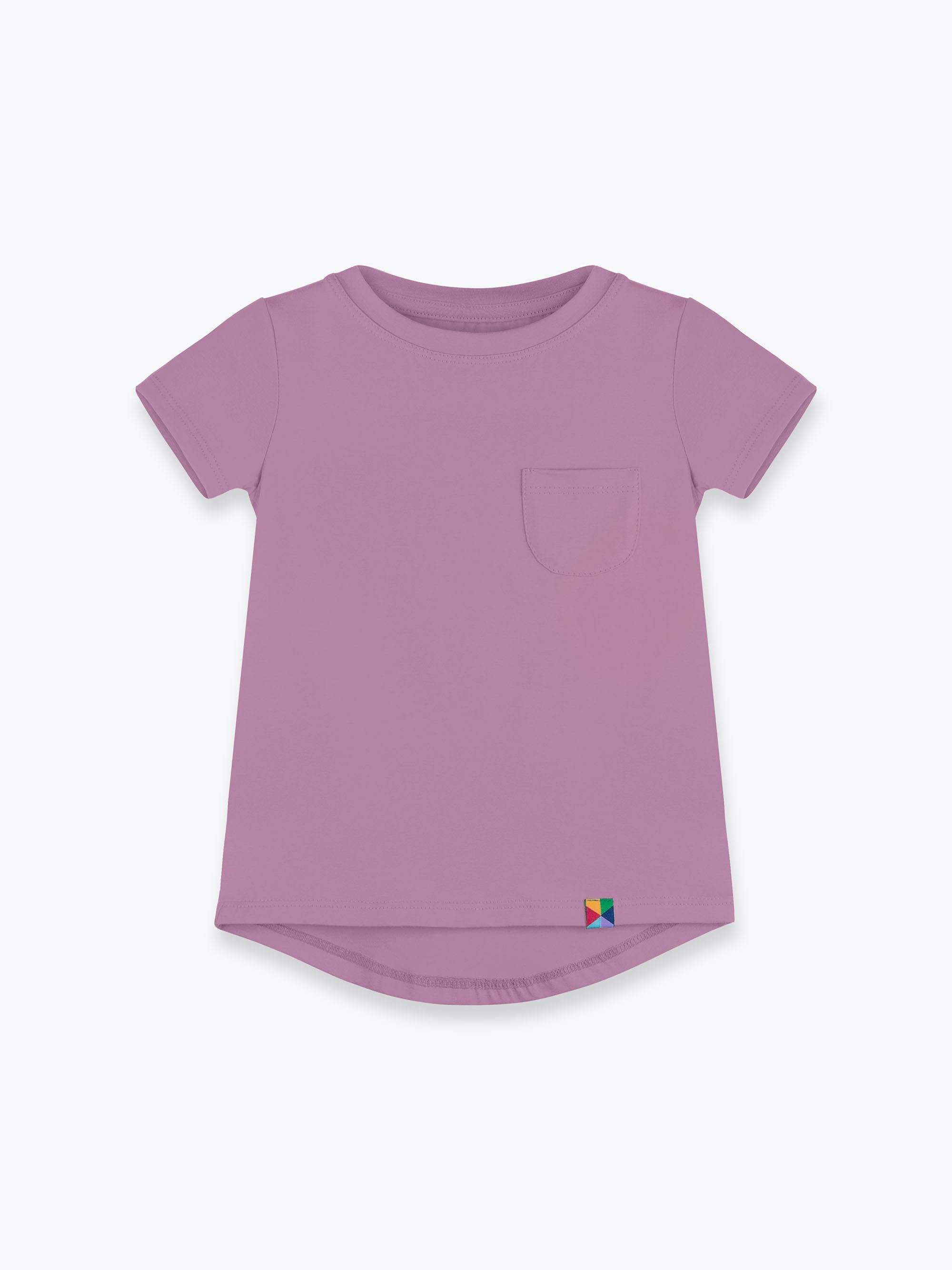 Jasnofioletowy T-shirt z kieszonką