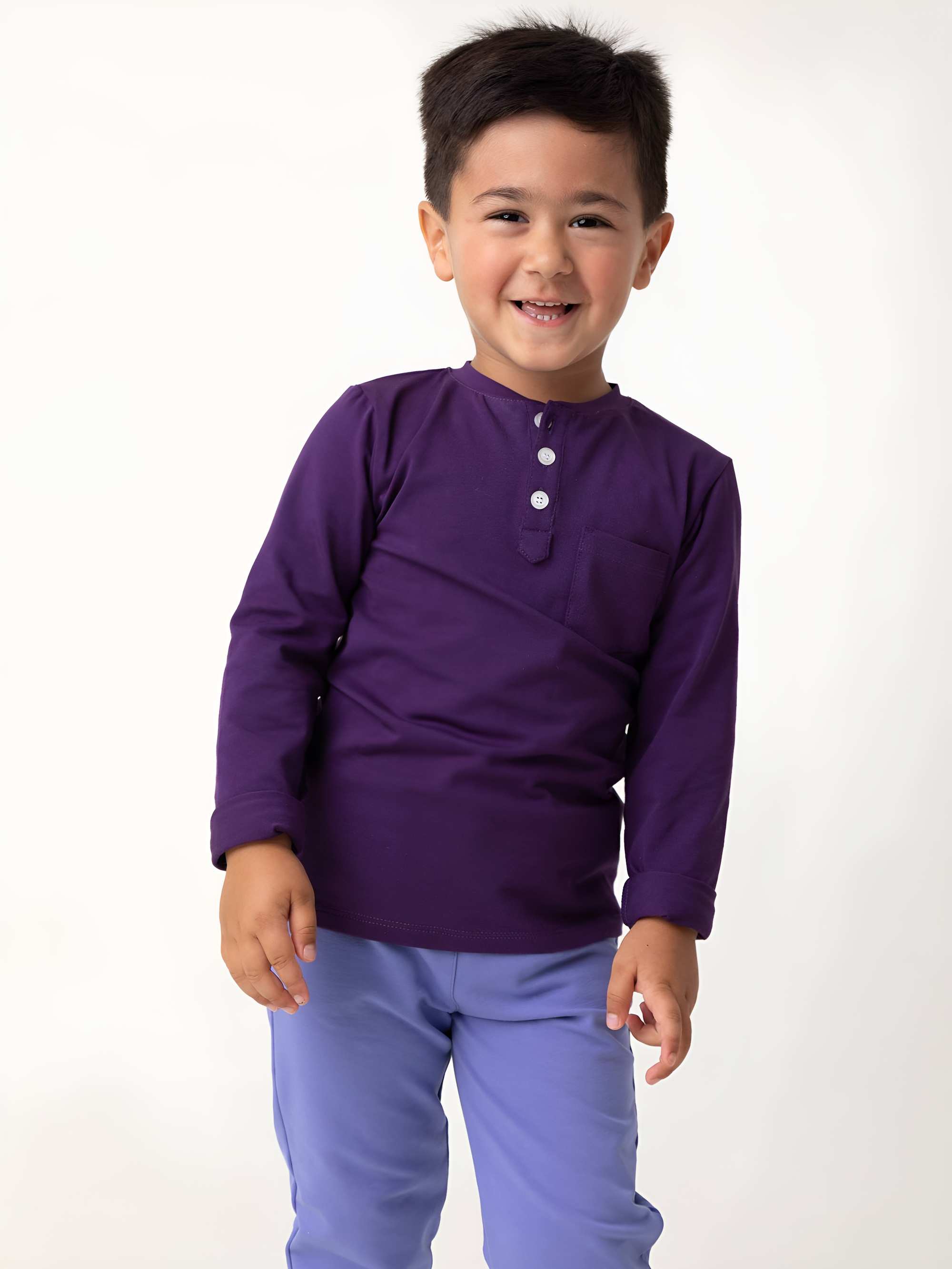 Fioletowa koszulka henley
