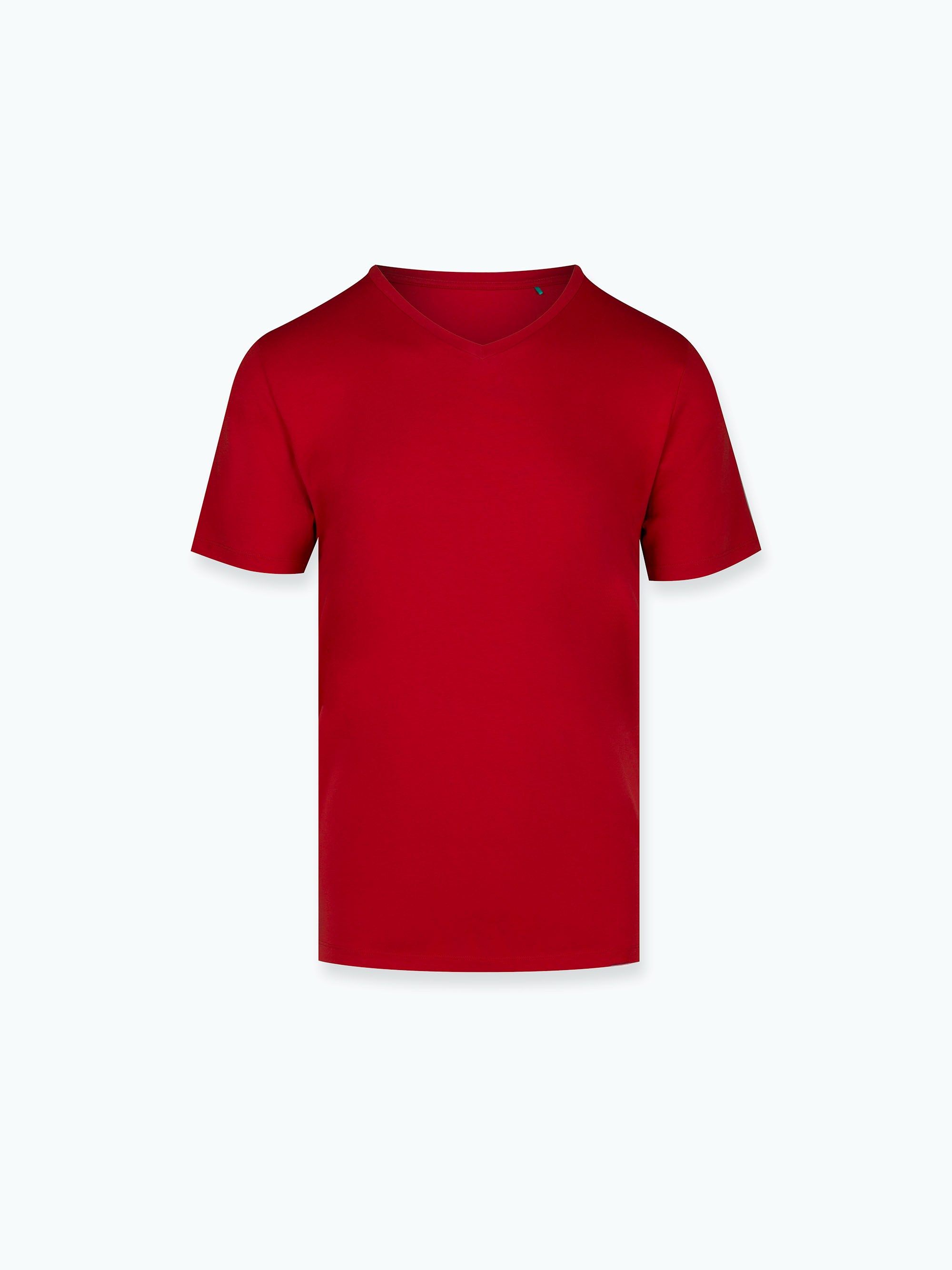 Czerwony t-shirt w serek męski