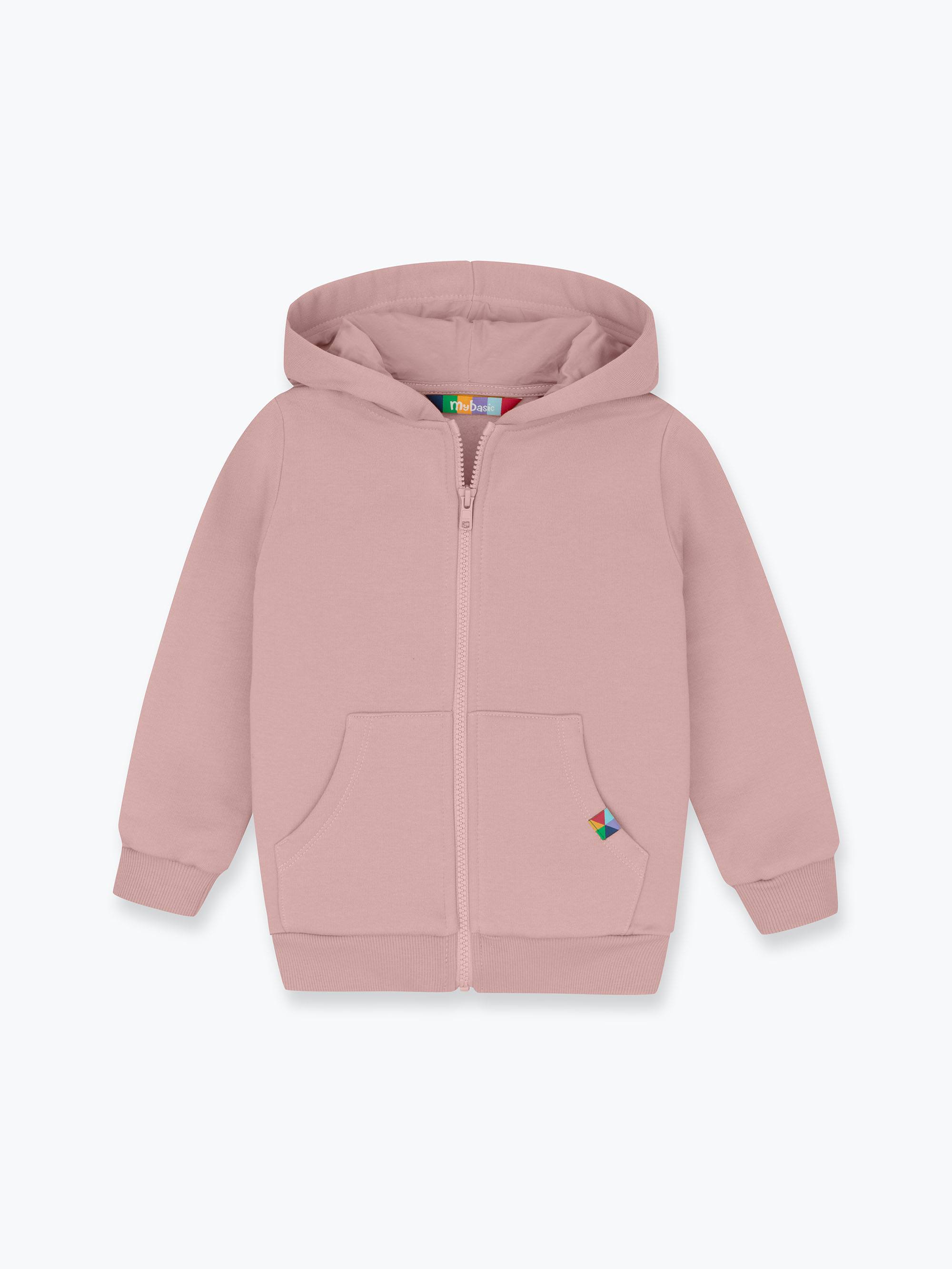 Pudroworóżowa bluza rozpinana z meszkiem Junior