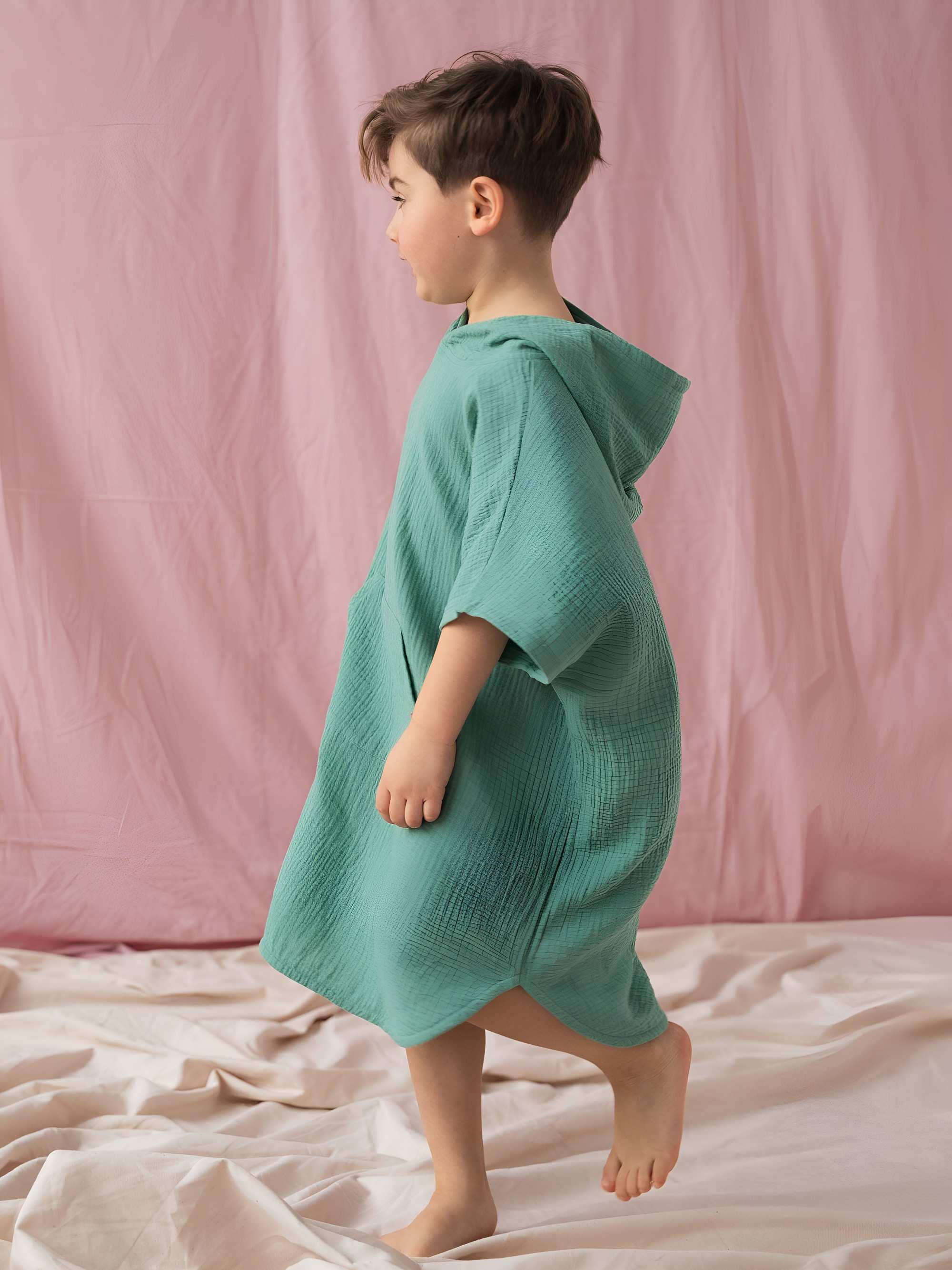 Celadon muslin poncho