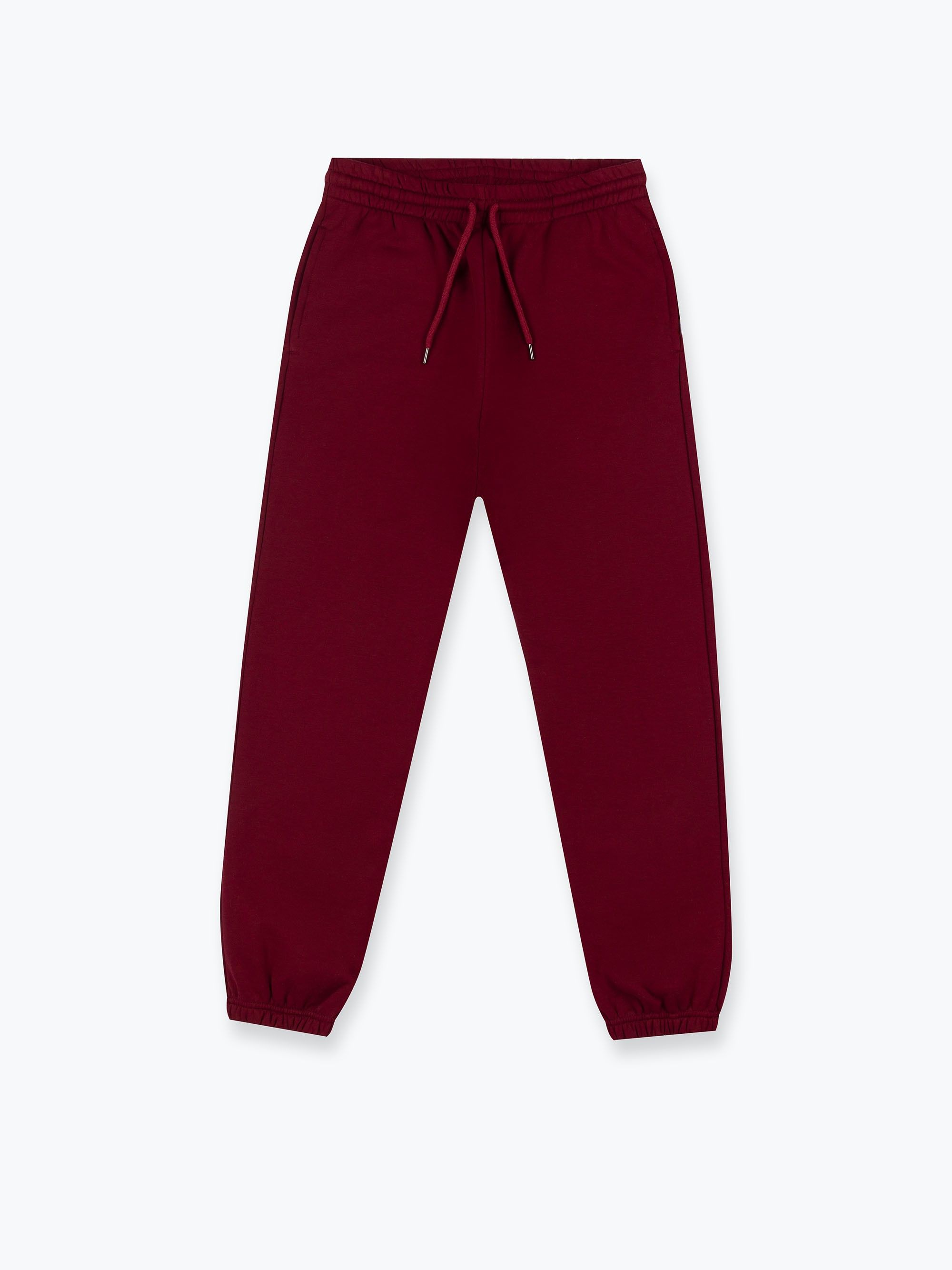 Burgundy cuffed trousers Men