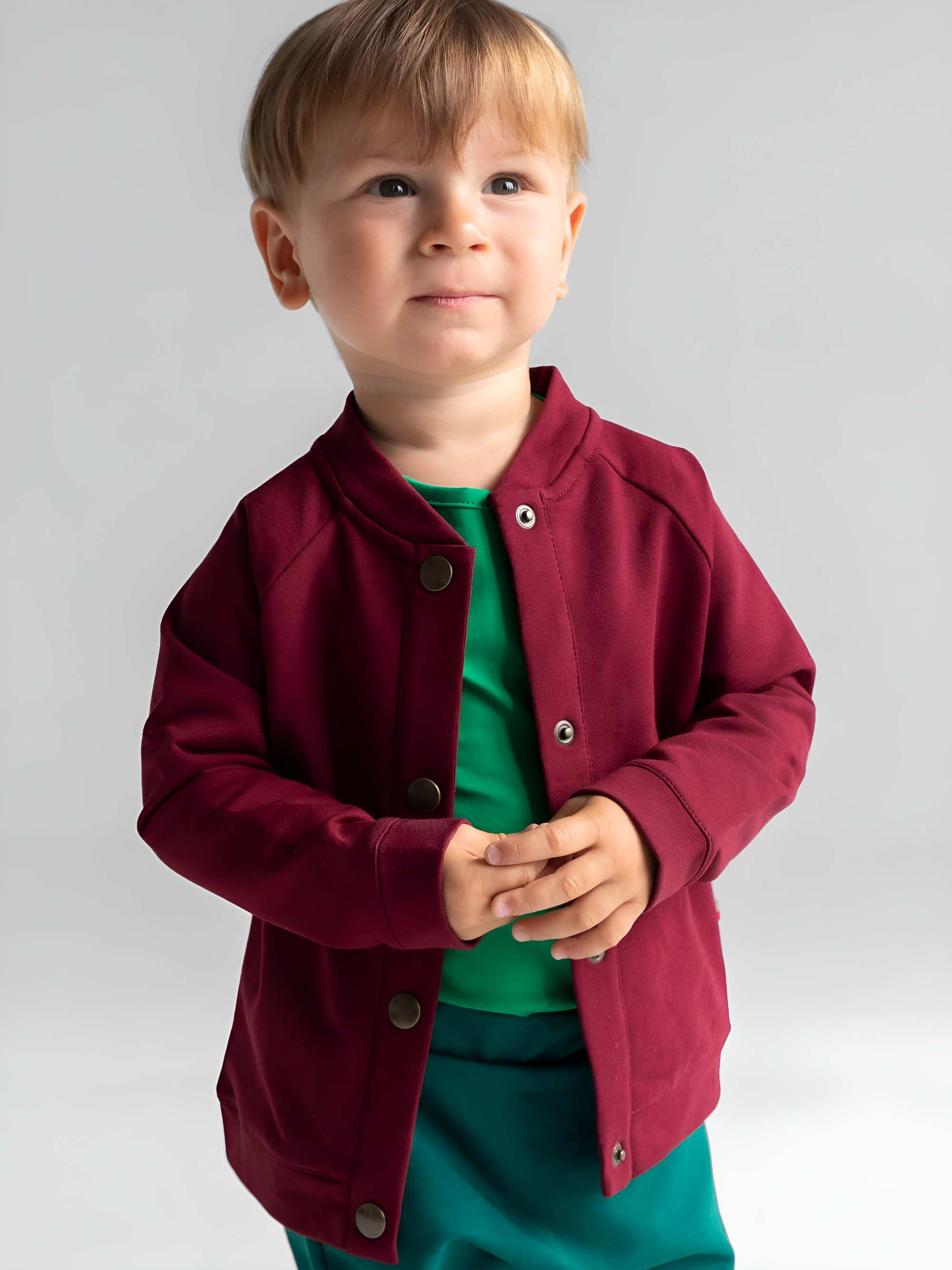 Bordowa bluza bomber