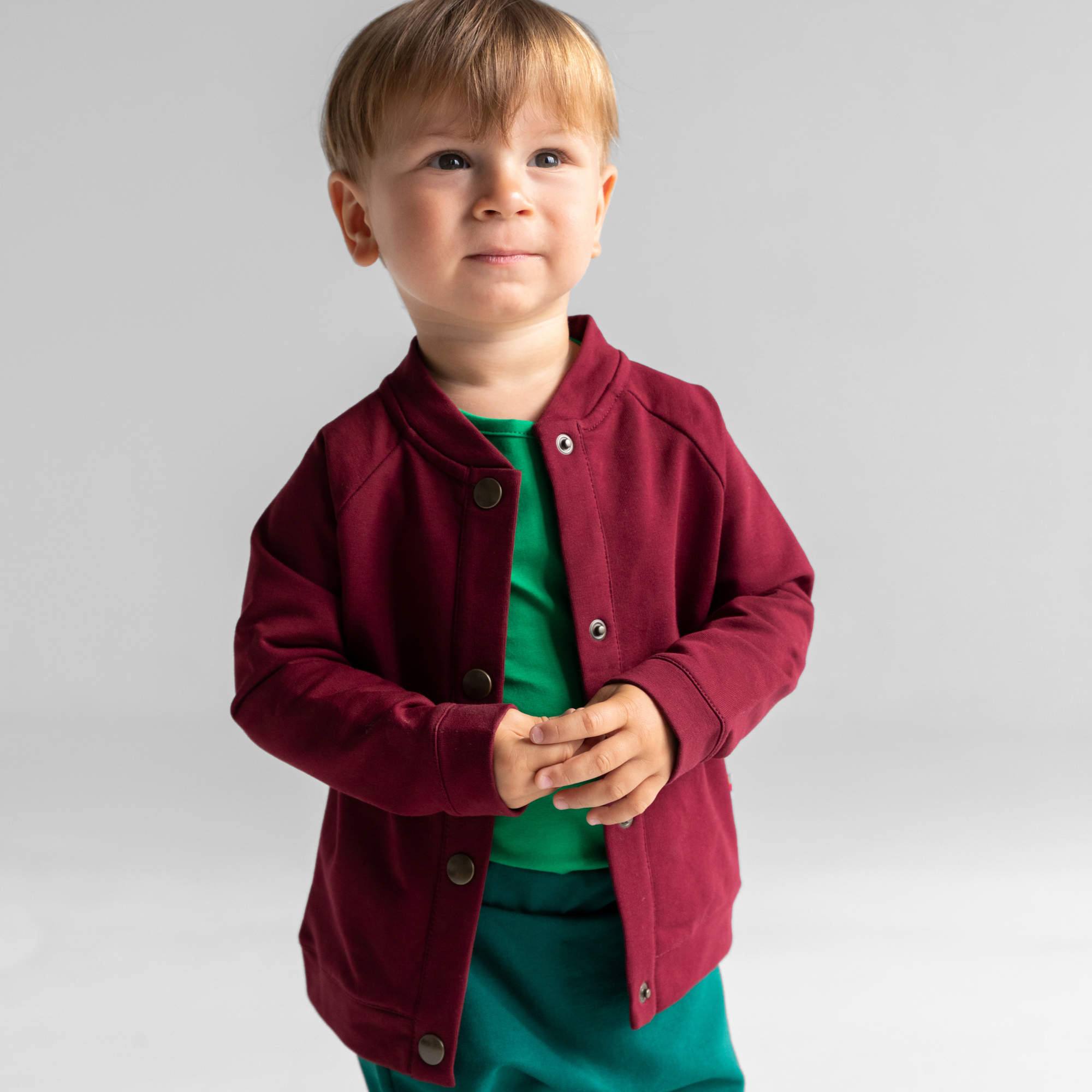 Bordowa bluza bomber