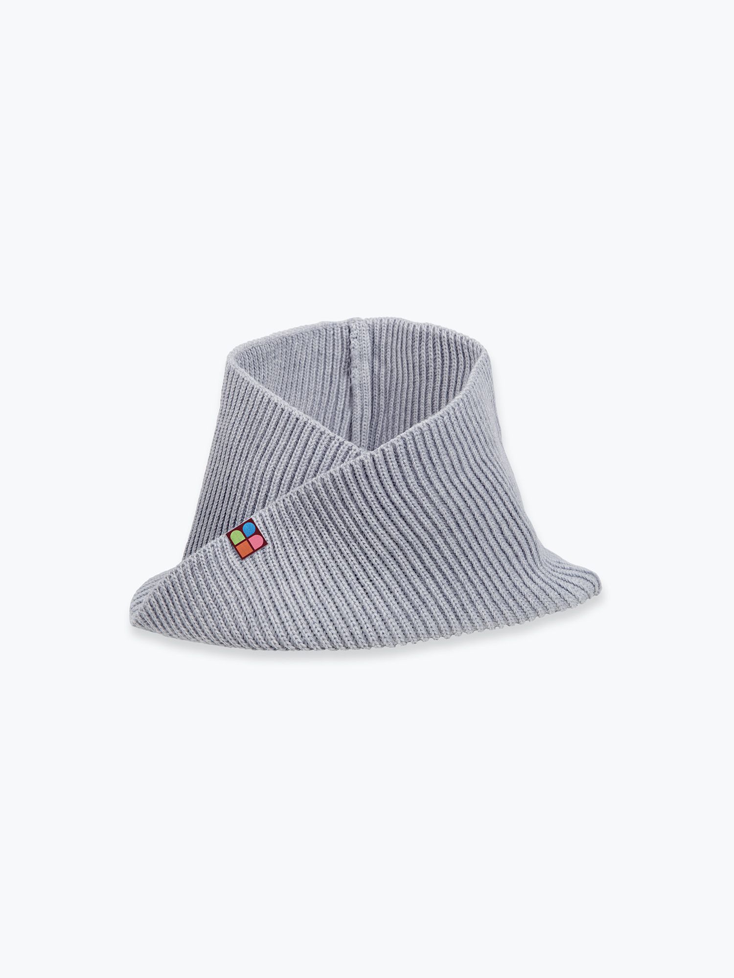 Grey melange merino wool neck warmer kids