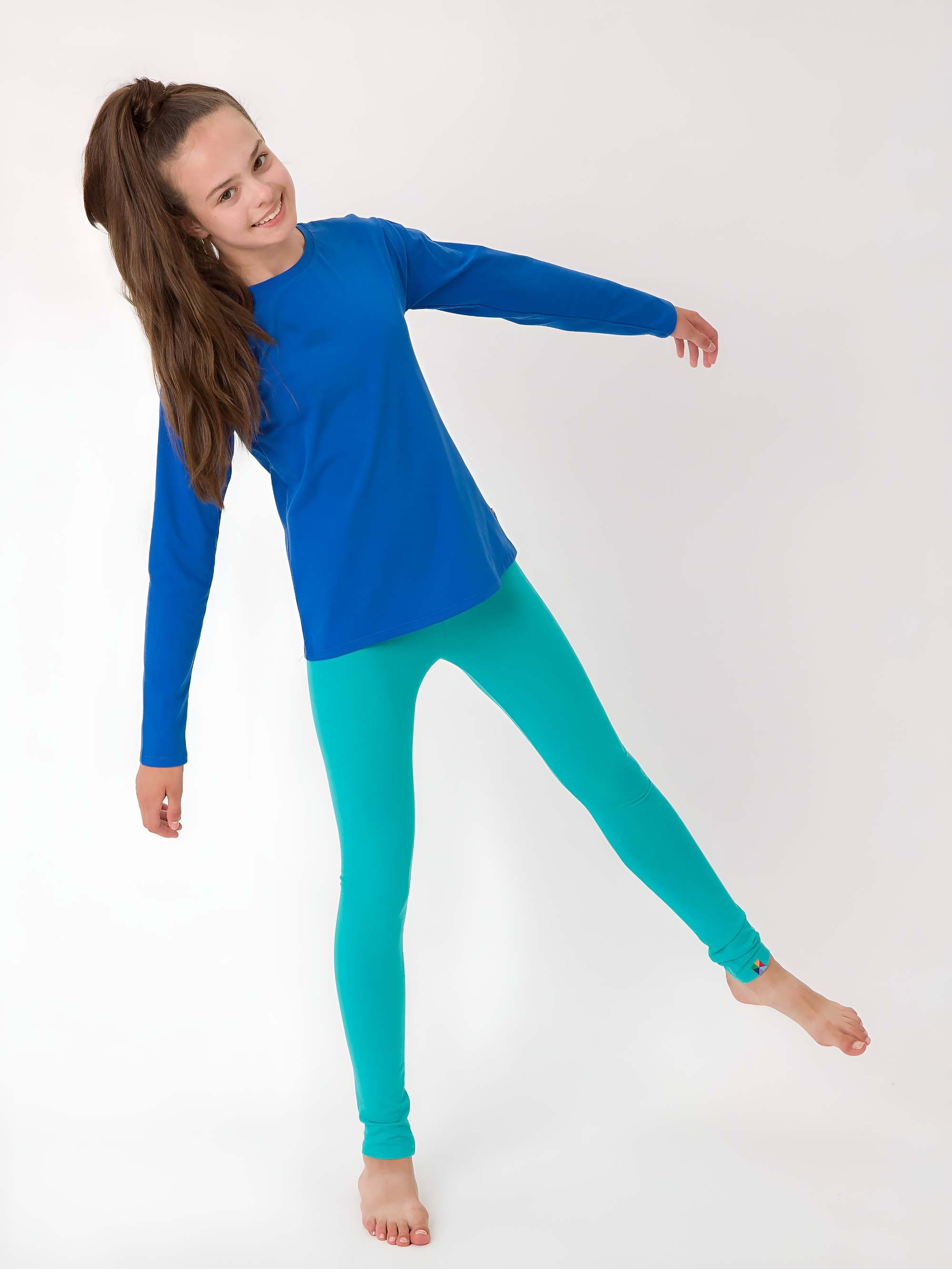 Turkusowe legginsy Junior