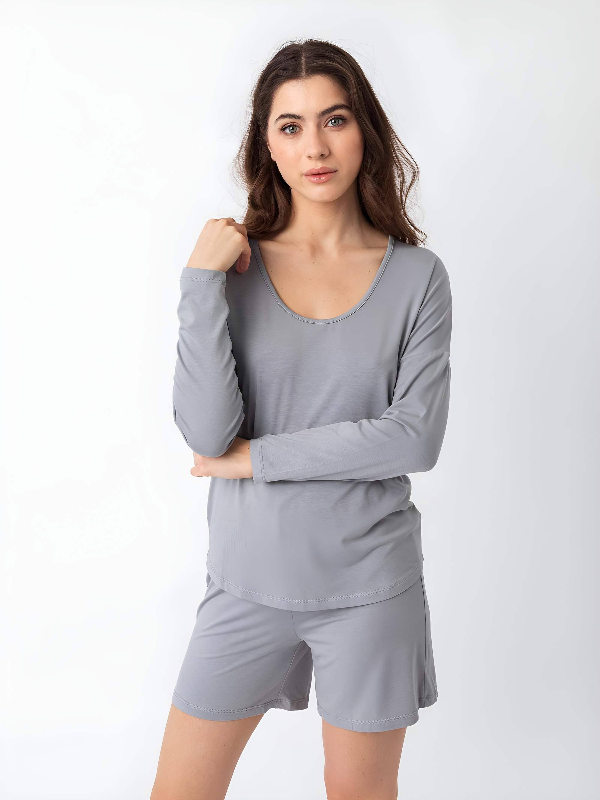 Grey pajama shorts Women