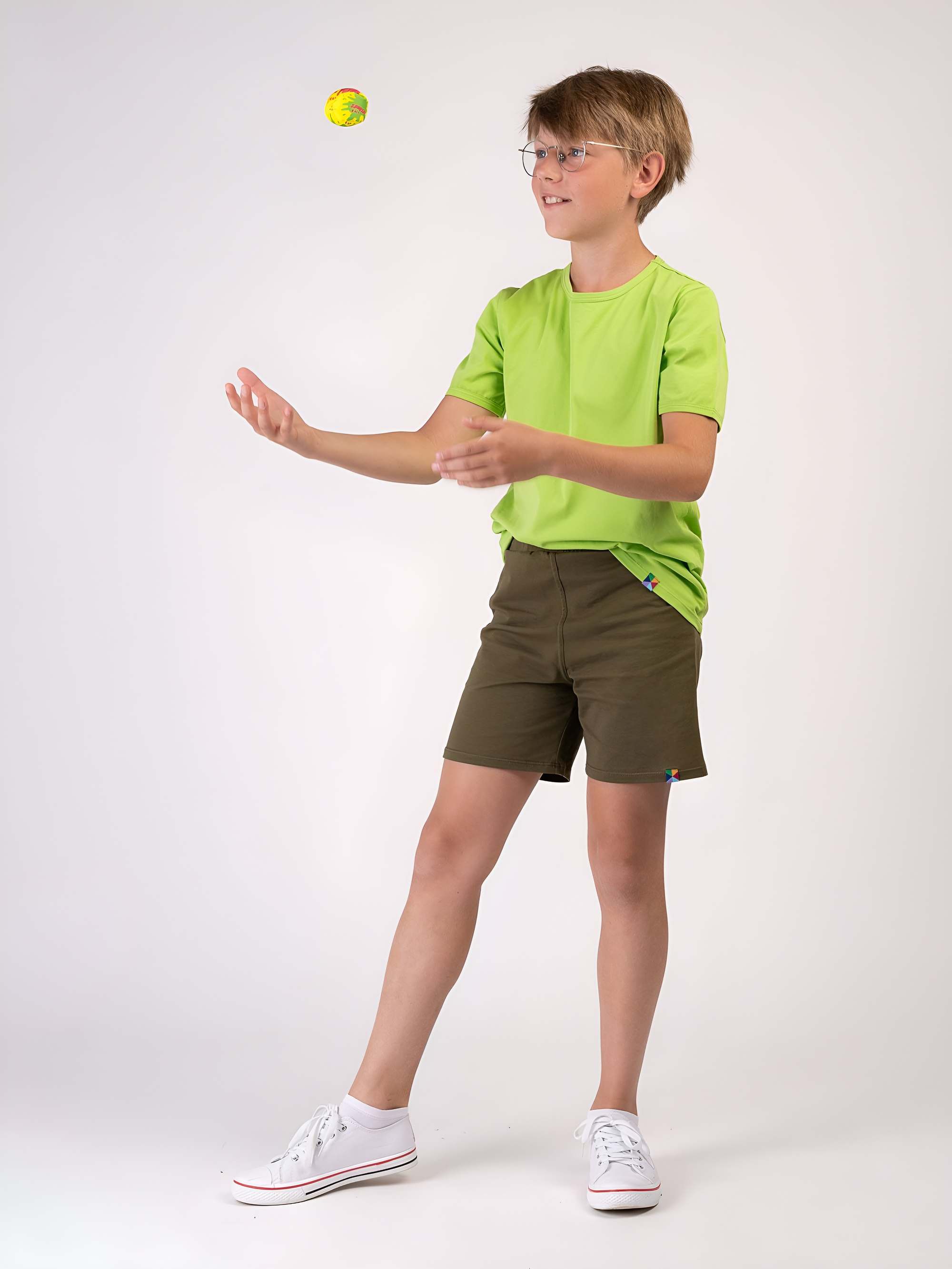 Khaki spodenki cienkie Junior