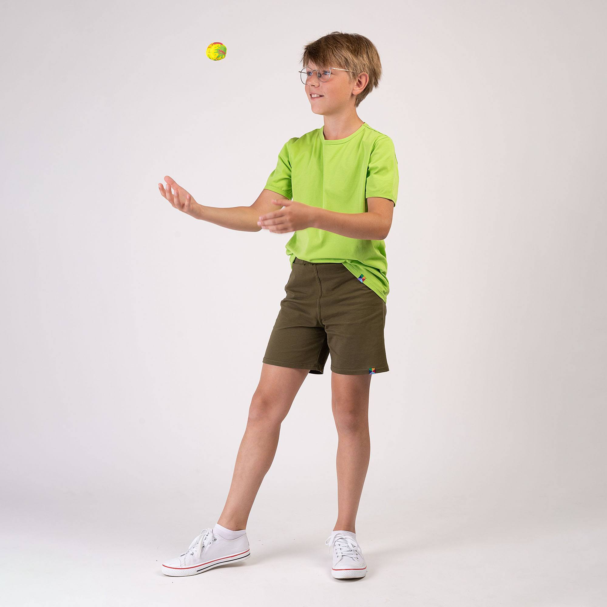 Limonkowa koszulka z krótkim rękawem Junior