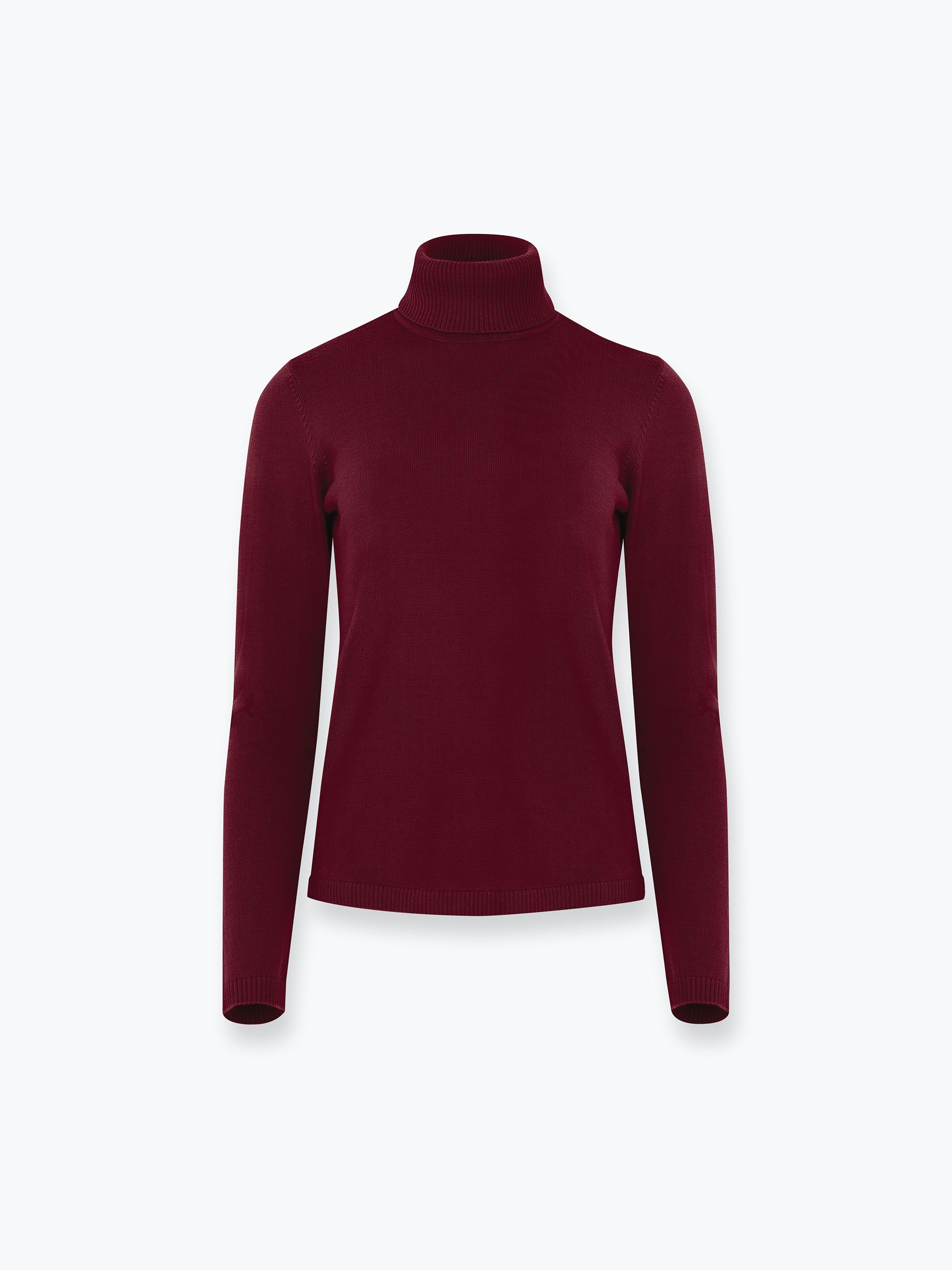 Bordowy golf z wełny merino damski