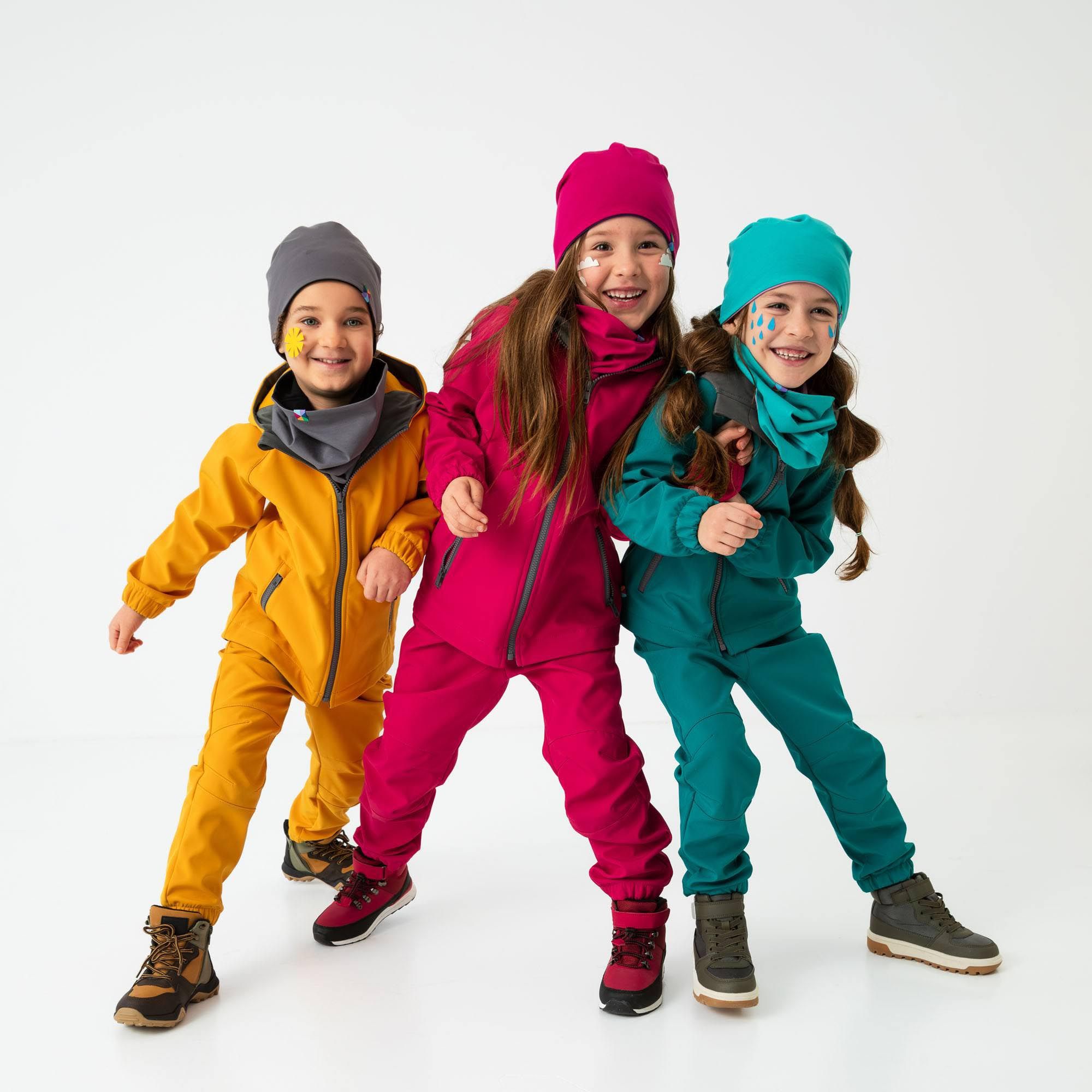 Turkusowe spodnie softshell dla dzieci