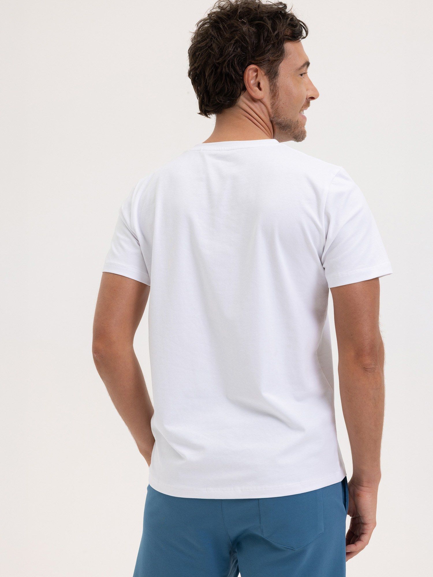 Biały T-shirt męski