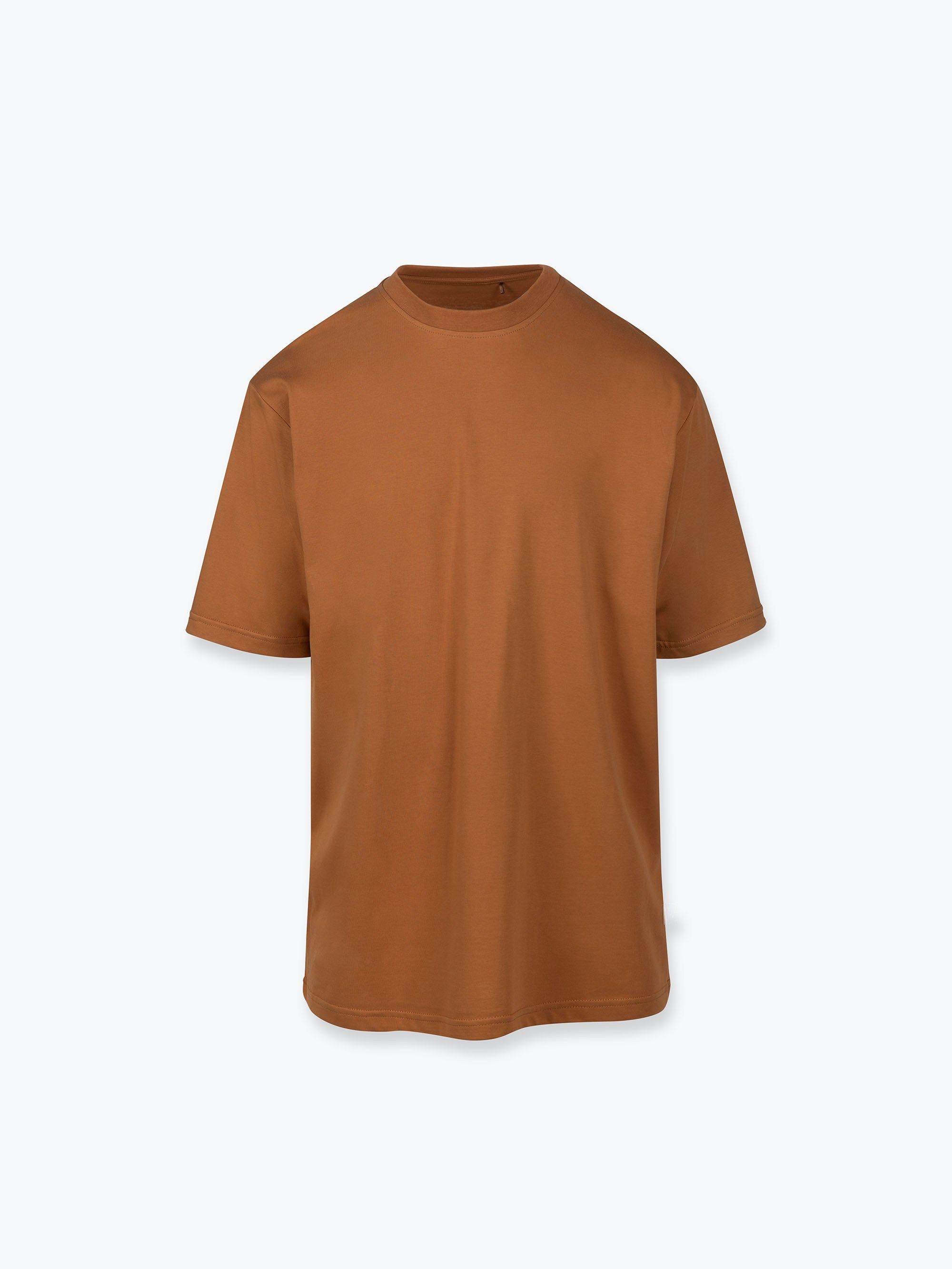 Karmelowy T-shirt oversize męski
