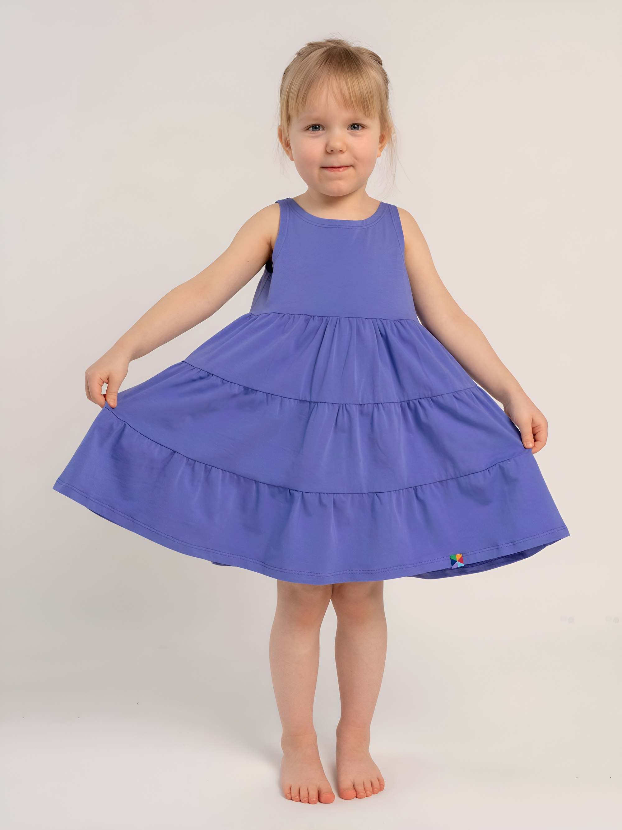 Very peri sleeveless dress