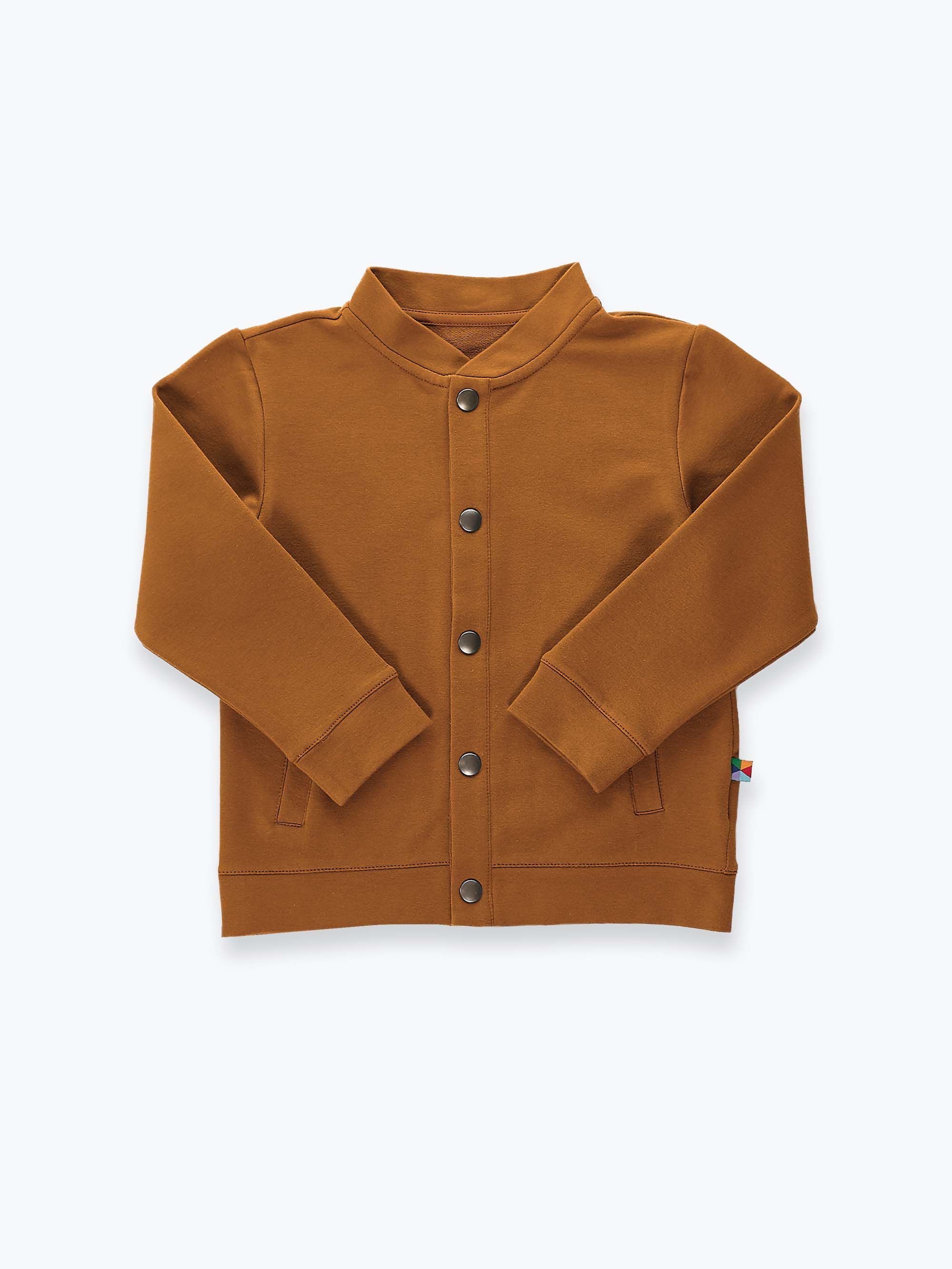 Karmelowa bluza bomber z kieszeniami