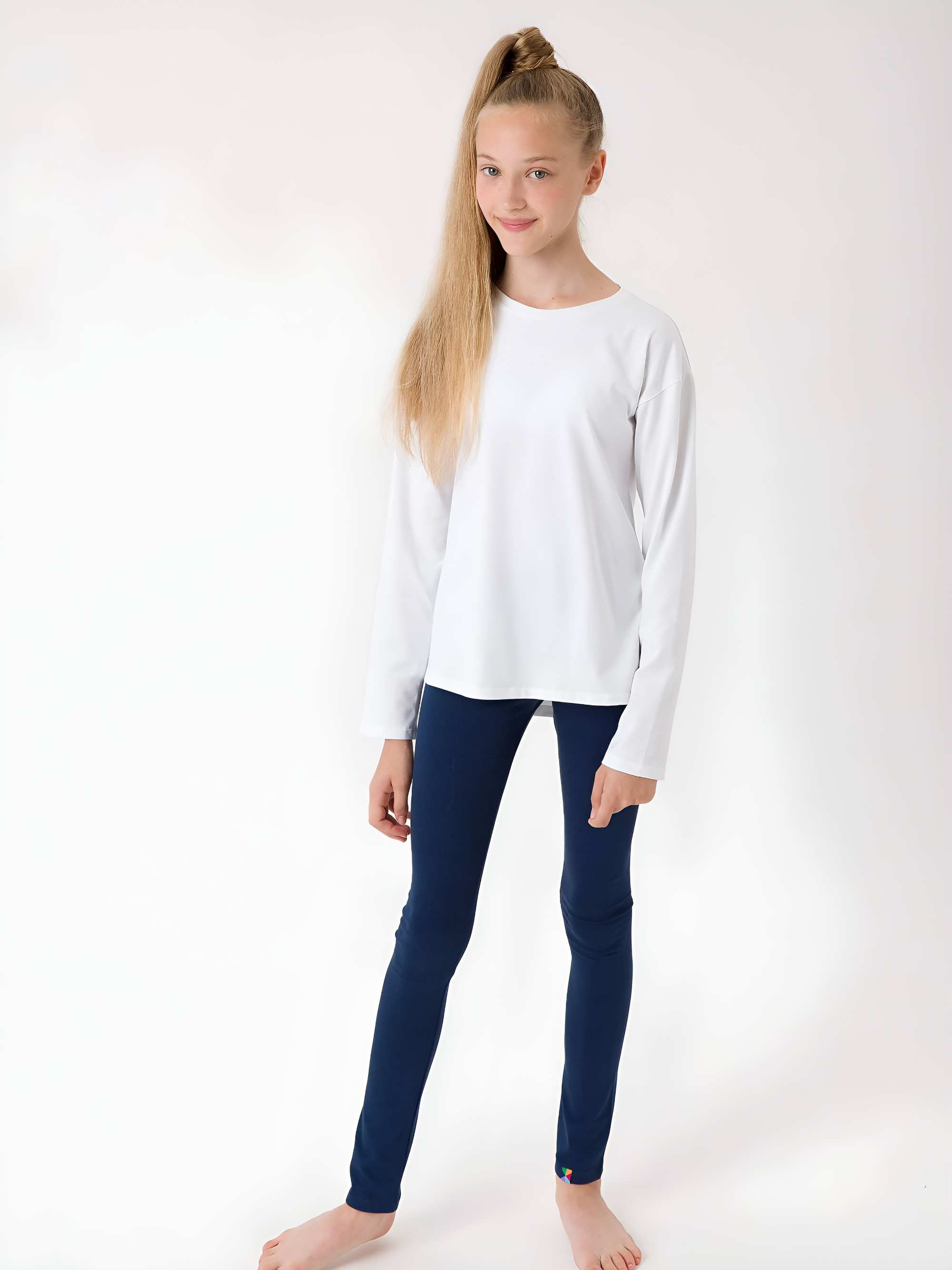 Granatowe legginsy Junior