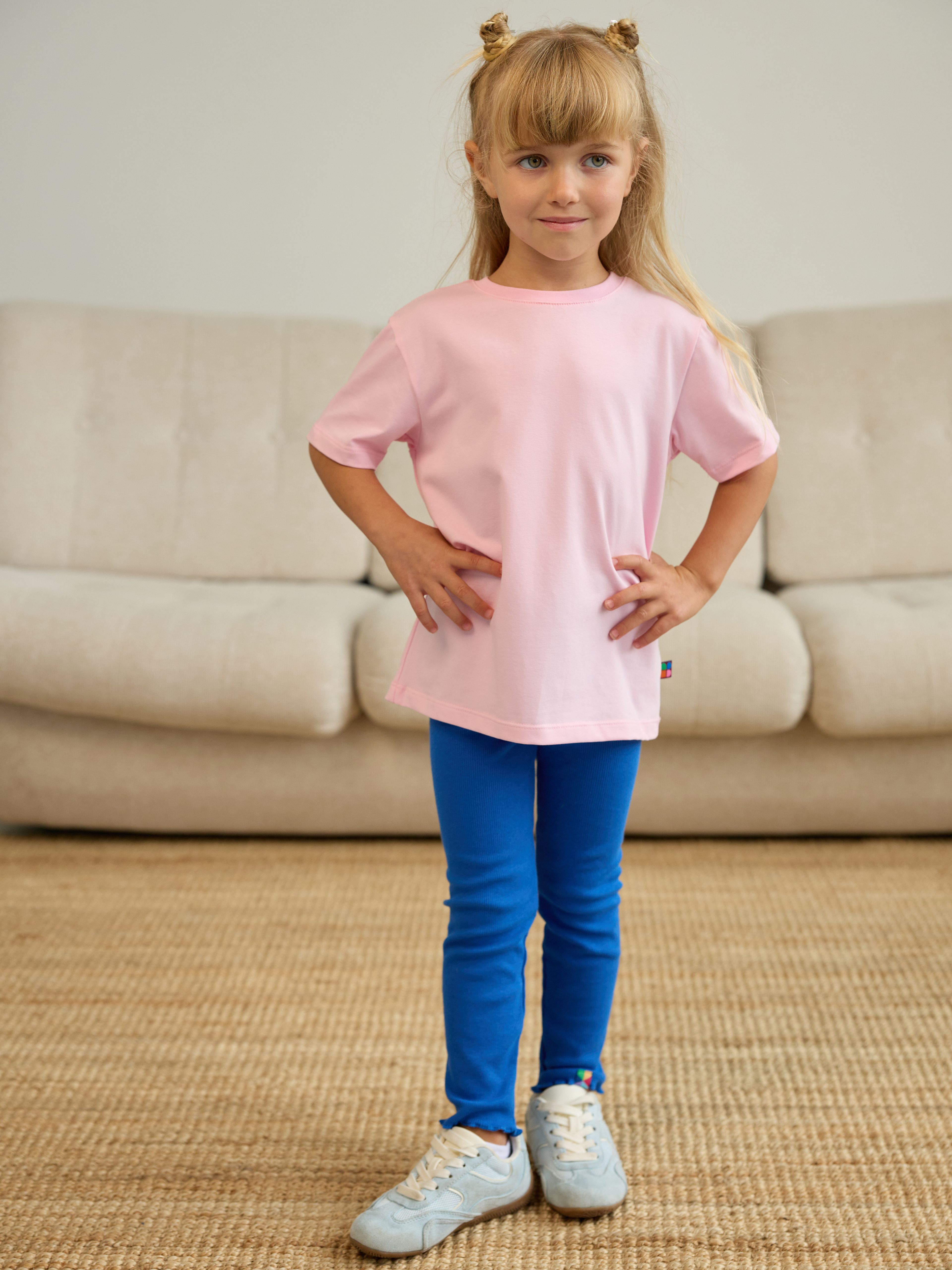 Light pink Ribbed Trim T-Shirt Junior