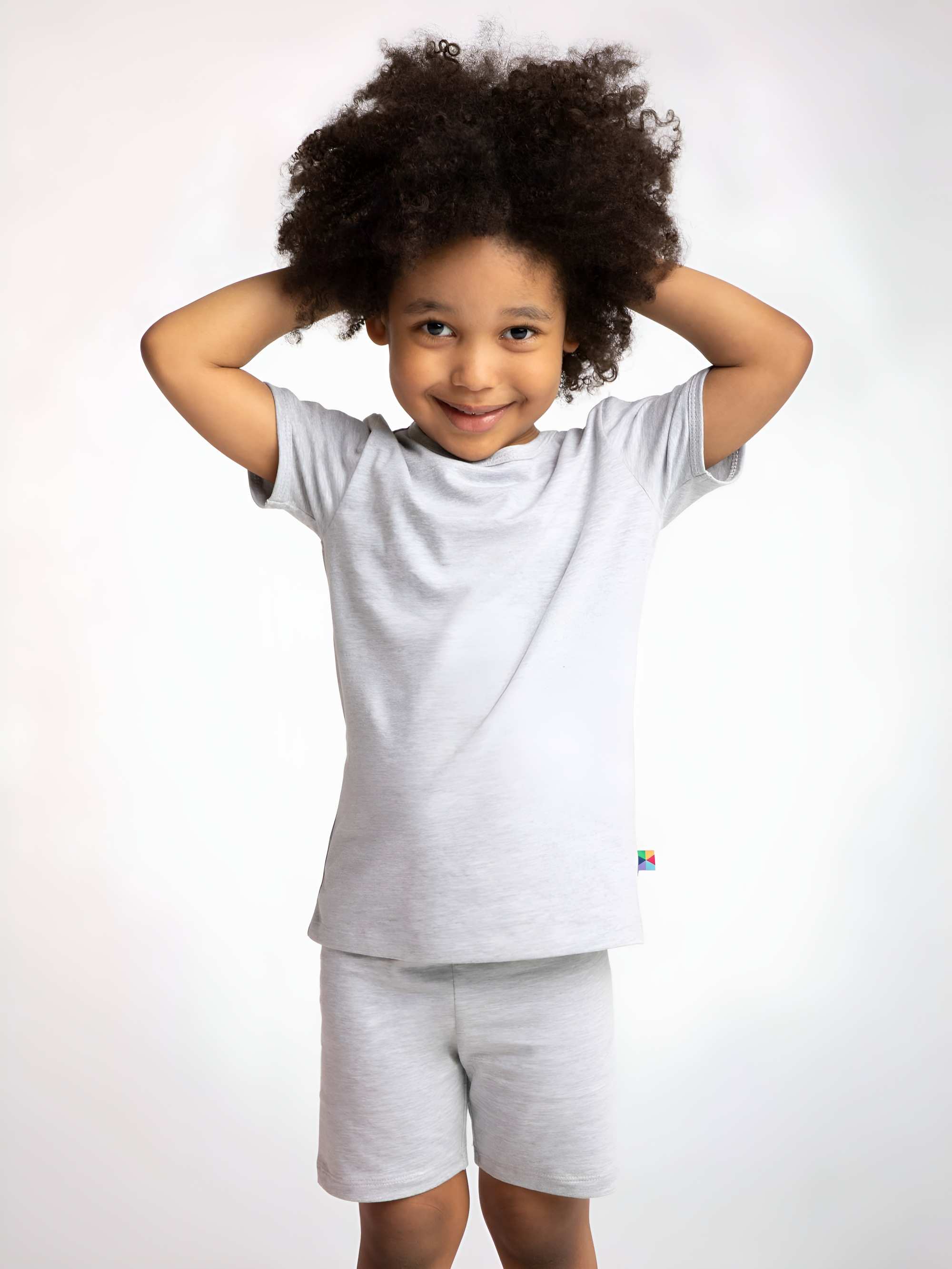 Grey melange short sleeve pyjamas