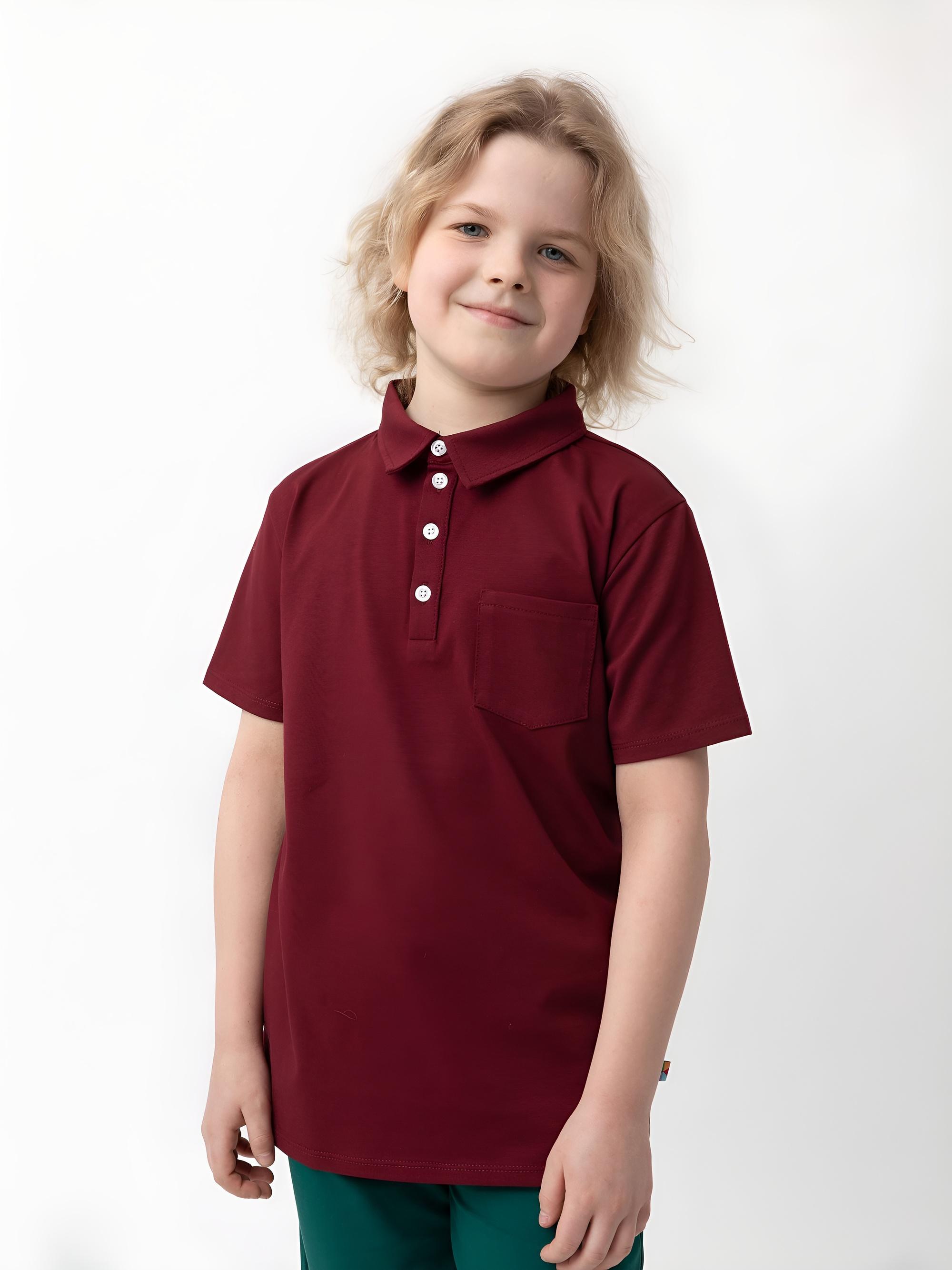 Bordowa koszulka polo Junior